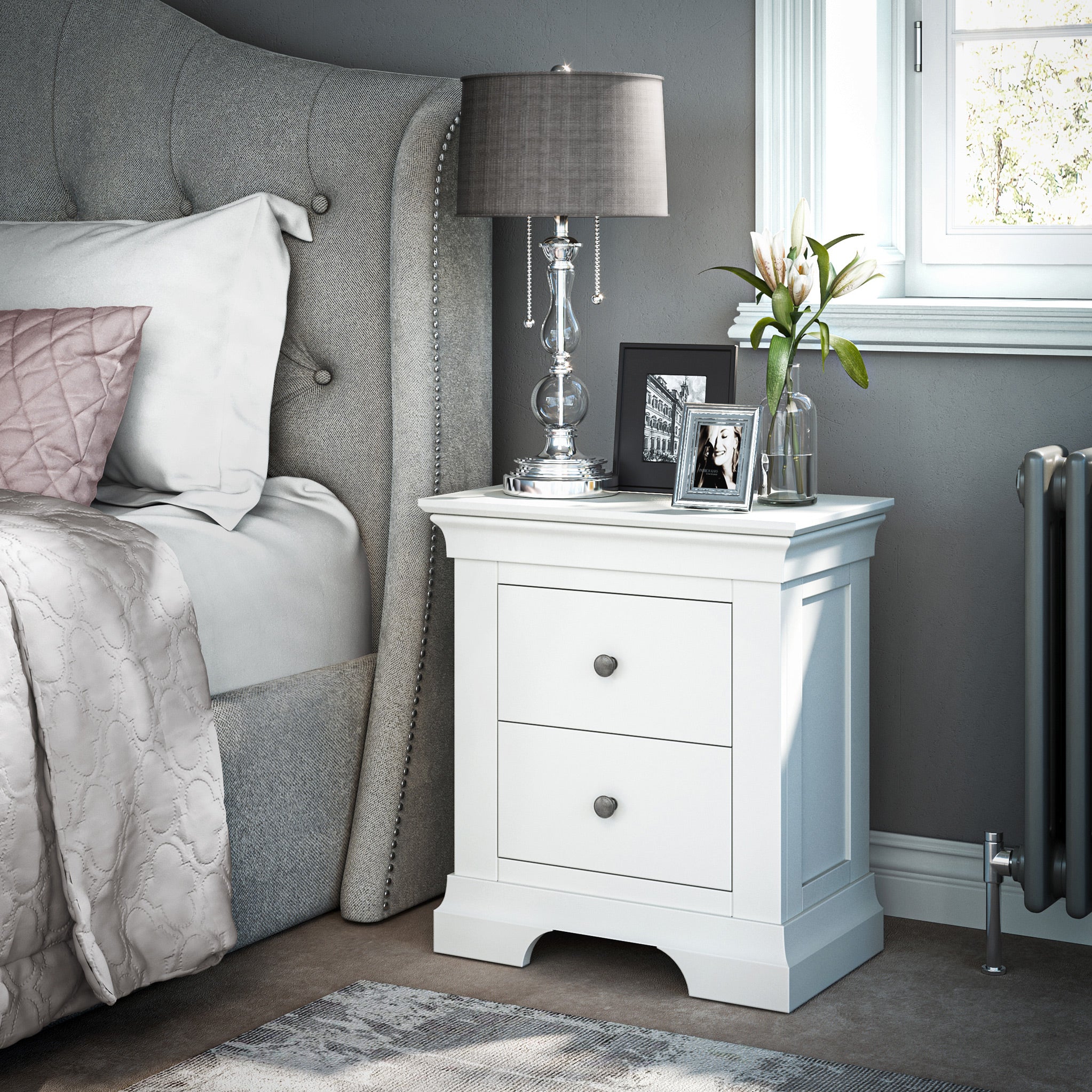 Colette 2 Drawer Bedside Table - Image 2