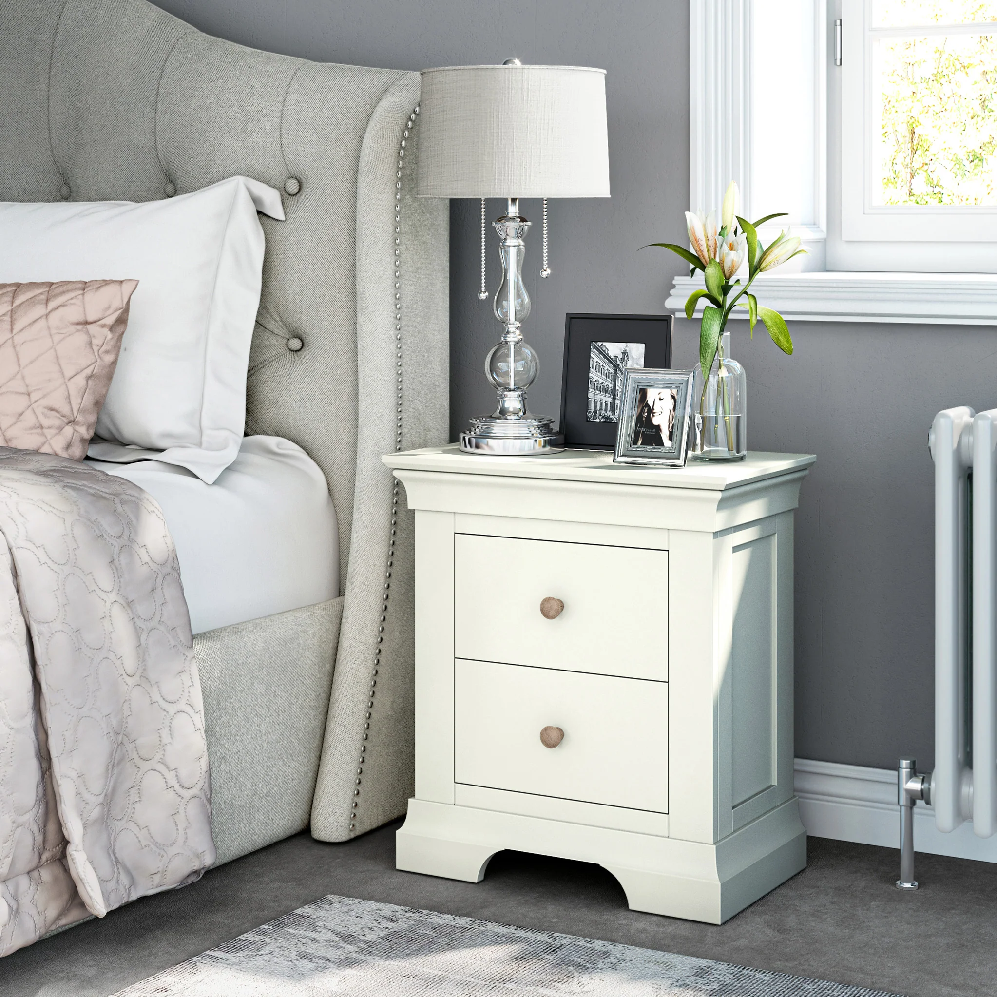 Colette 2 Drawer Bedside Table - Image 9