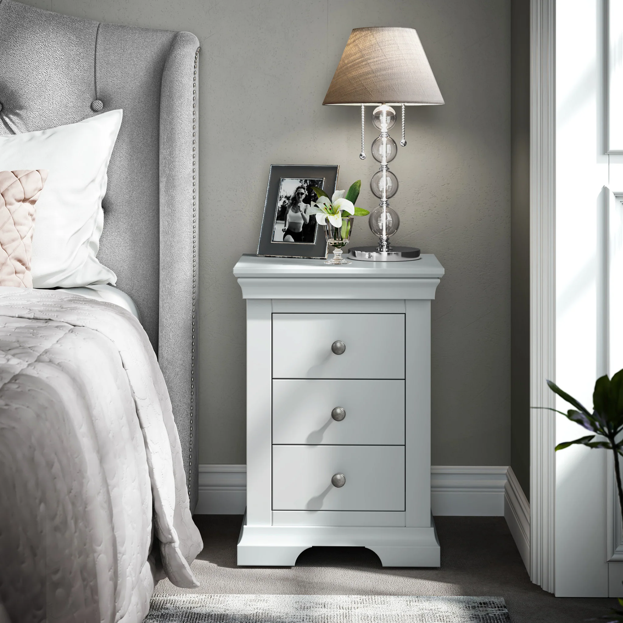 Colette 3 Drawer Bedside Table - Image 17