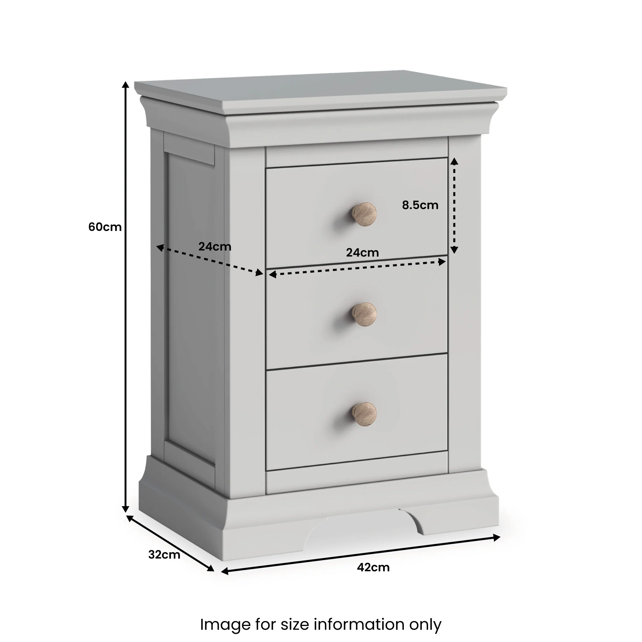 Colette 3 Drawer Bedside Table - Image 43