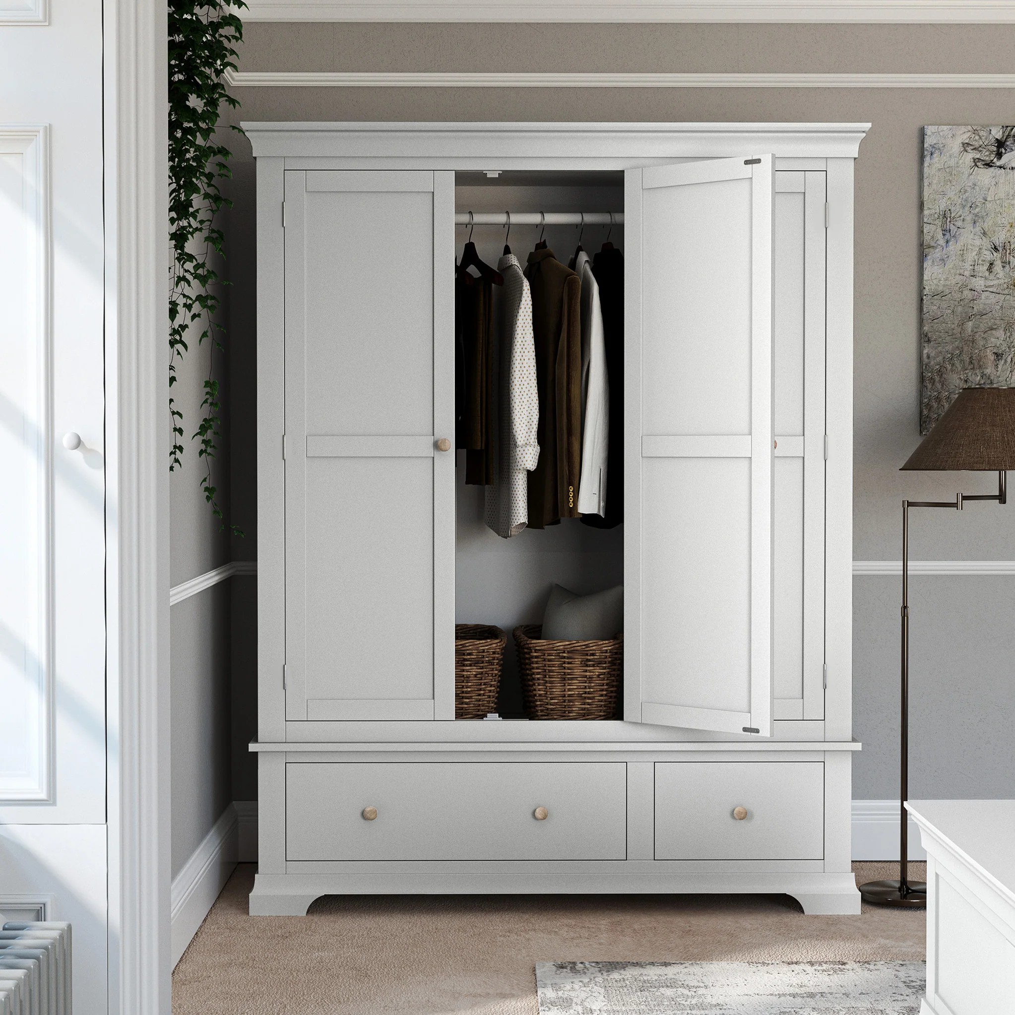 Colette Triple Wardrobe with 2 Drawers - Image 11