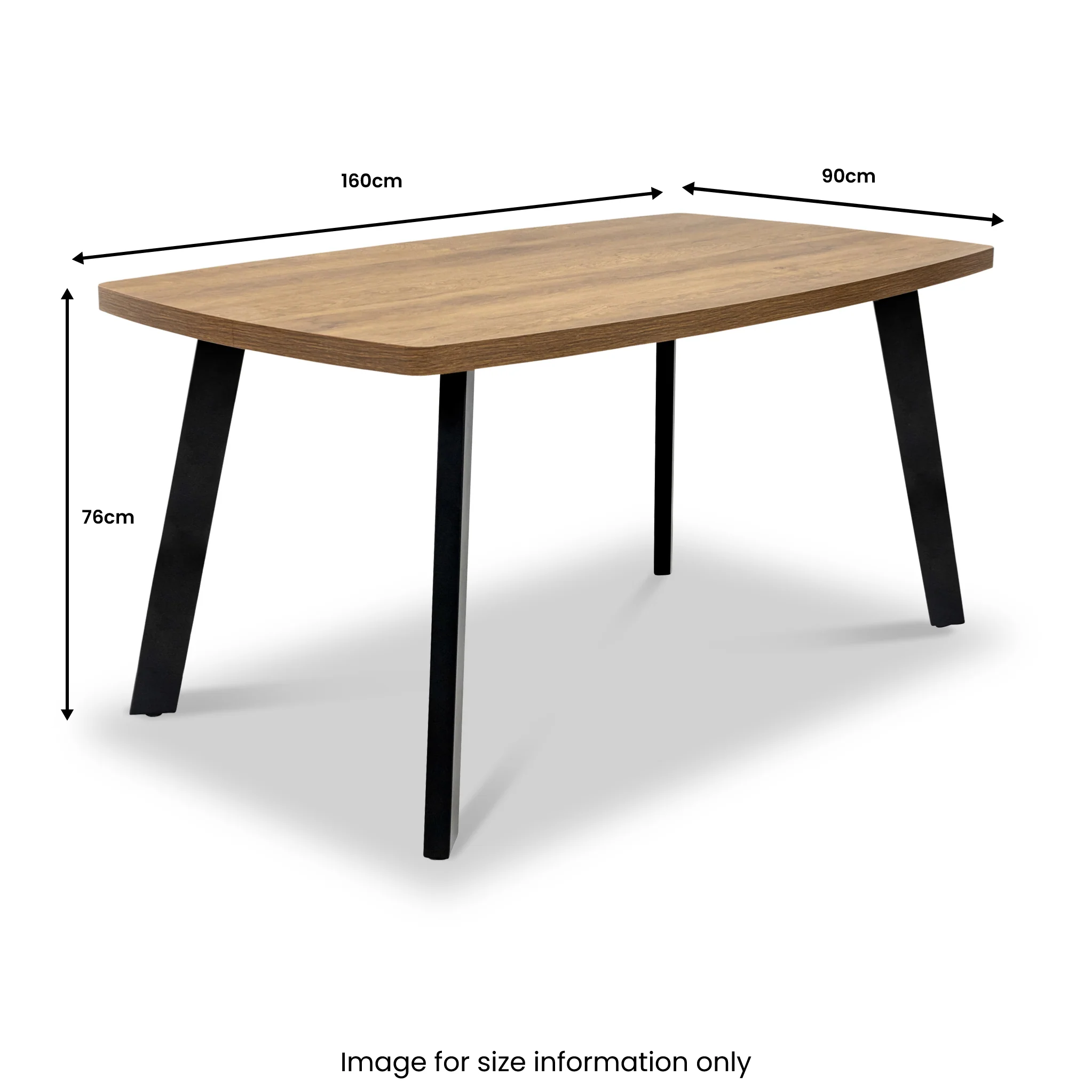 Colton 160cm Dark Oak Effect Dining Table - Image 4