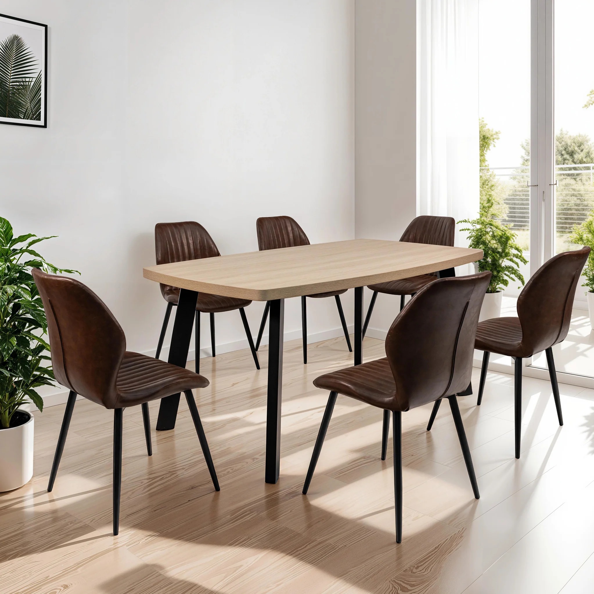Colton 160cm Light Oak Effect Dining Table - Image 2