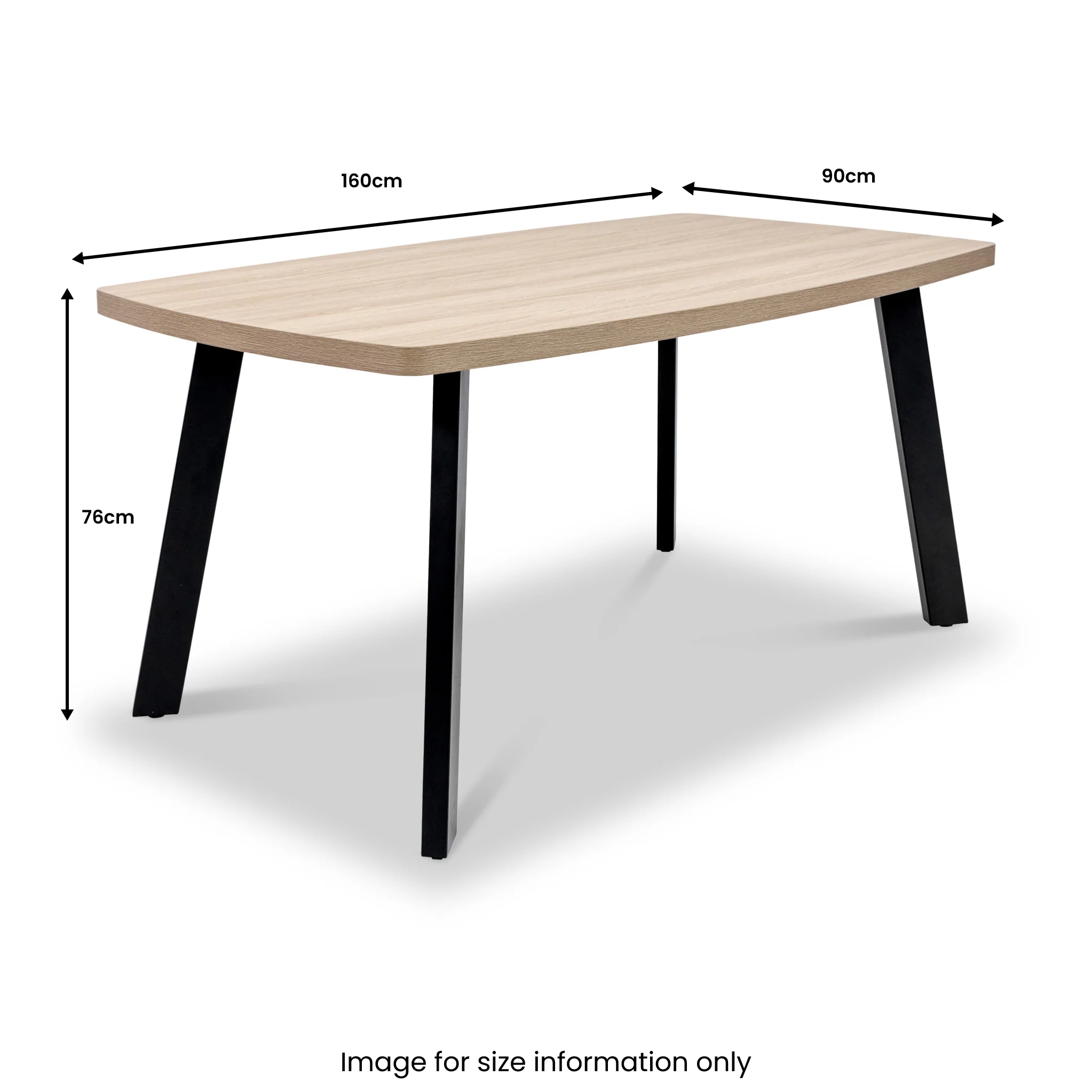 Colton 160cm Light Oak Effect Dining Table - Image 3