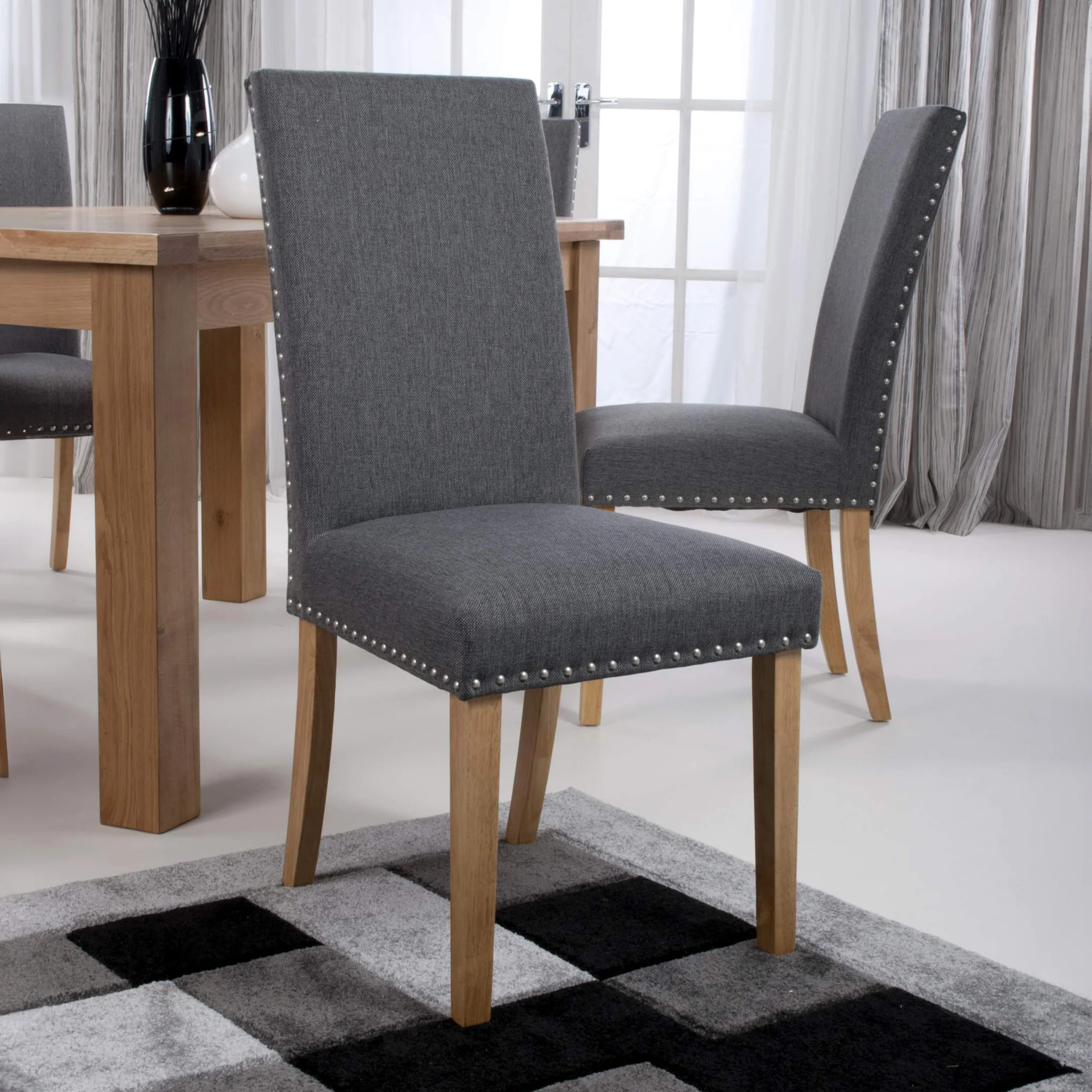 Conran Stud Detail Dining Chair with Natural Legs - Image 2