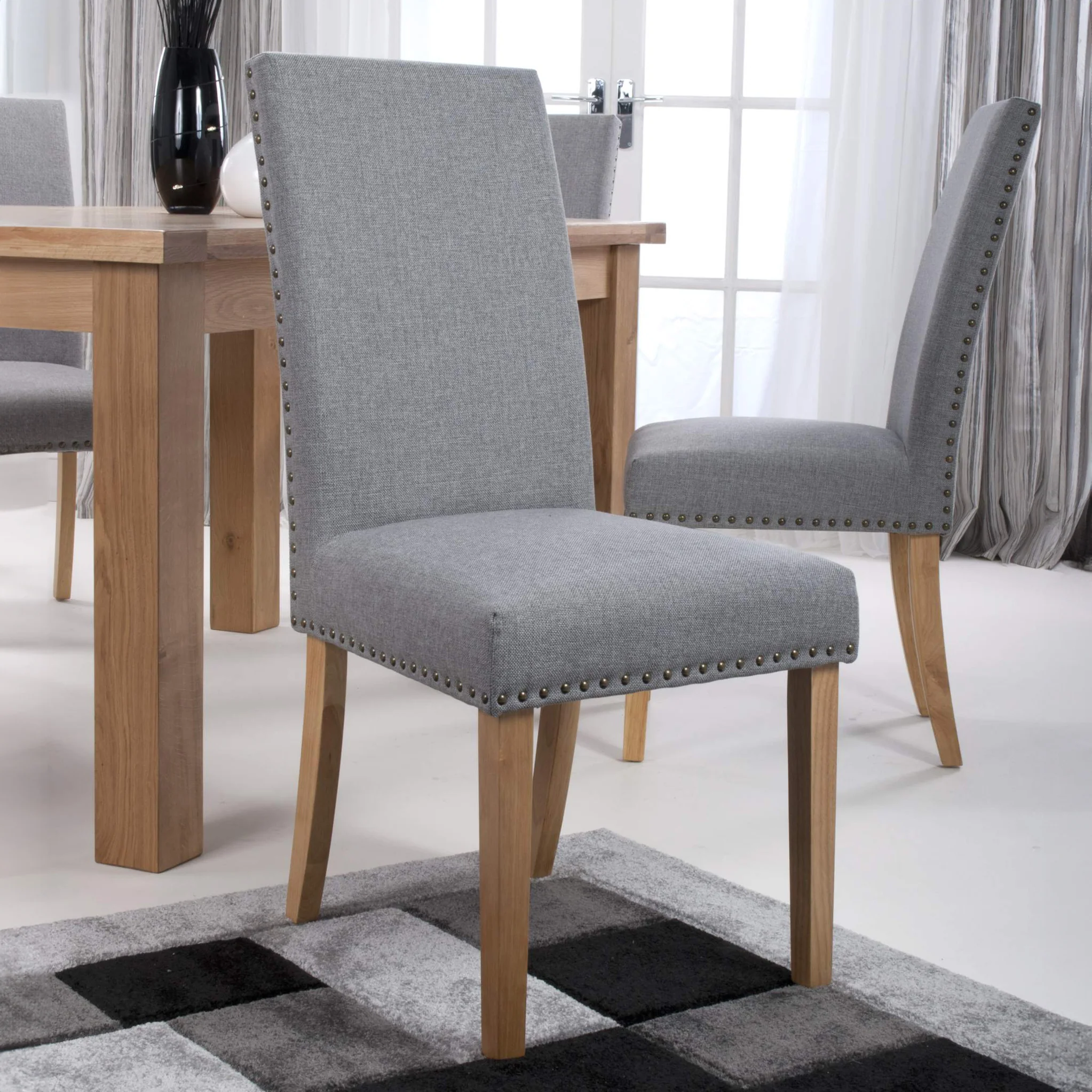 Conran Stud Detail Dining Chair with Natural Legs - Image 7