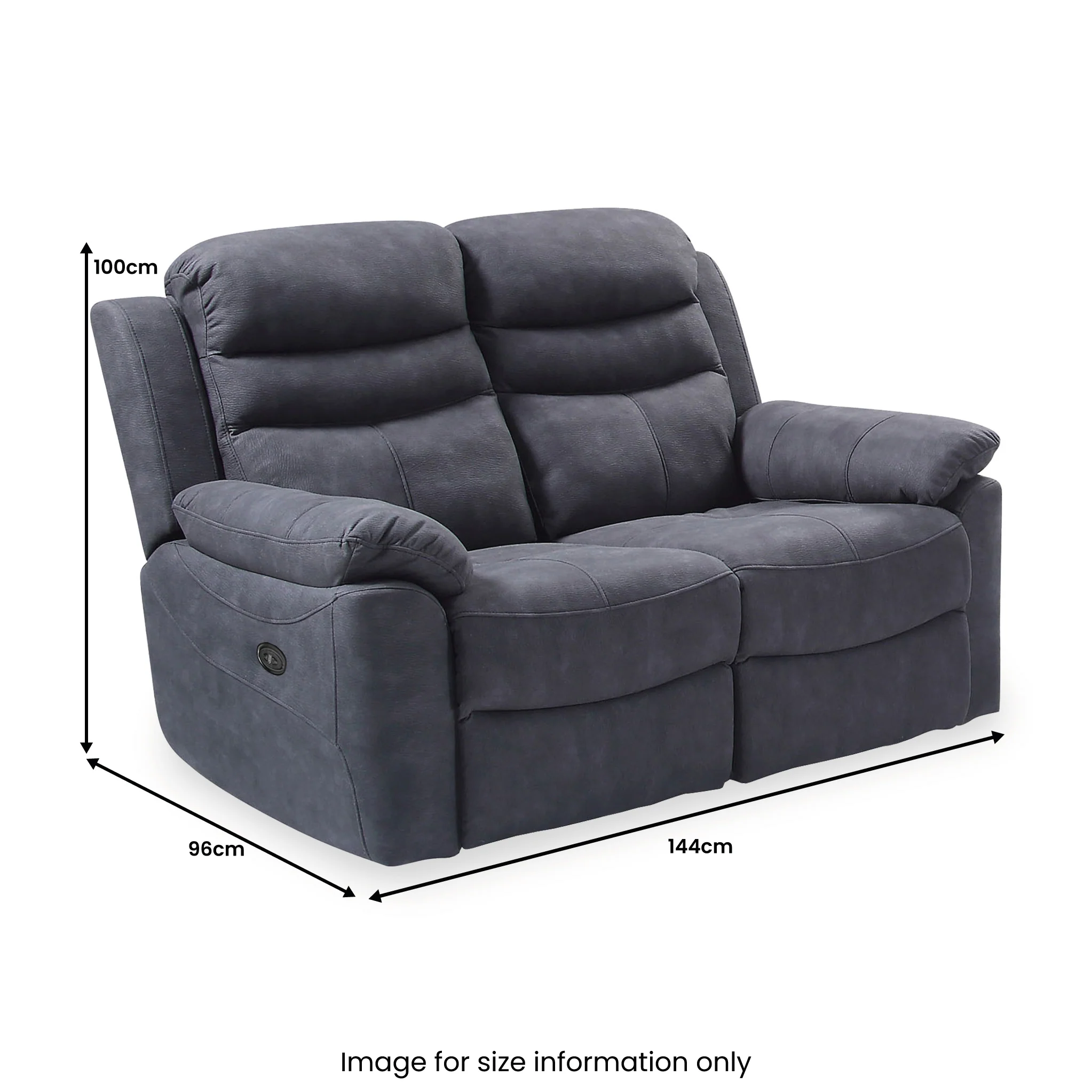 Conway Charcoal Power Reclining 2 Seater Sofa - Image 5