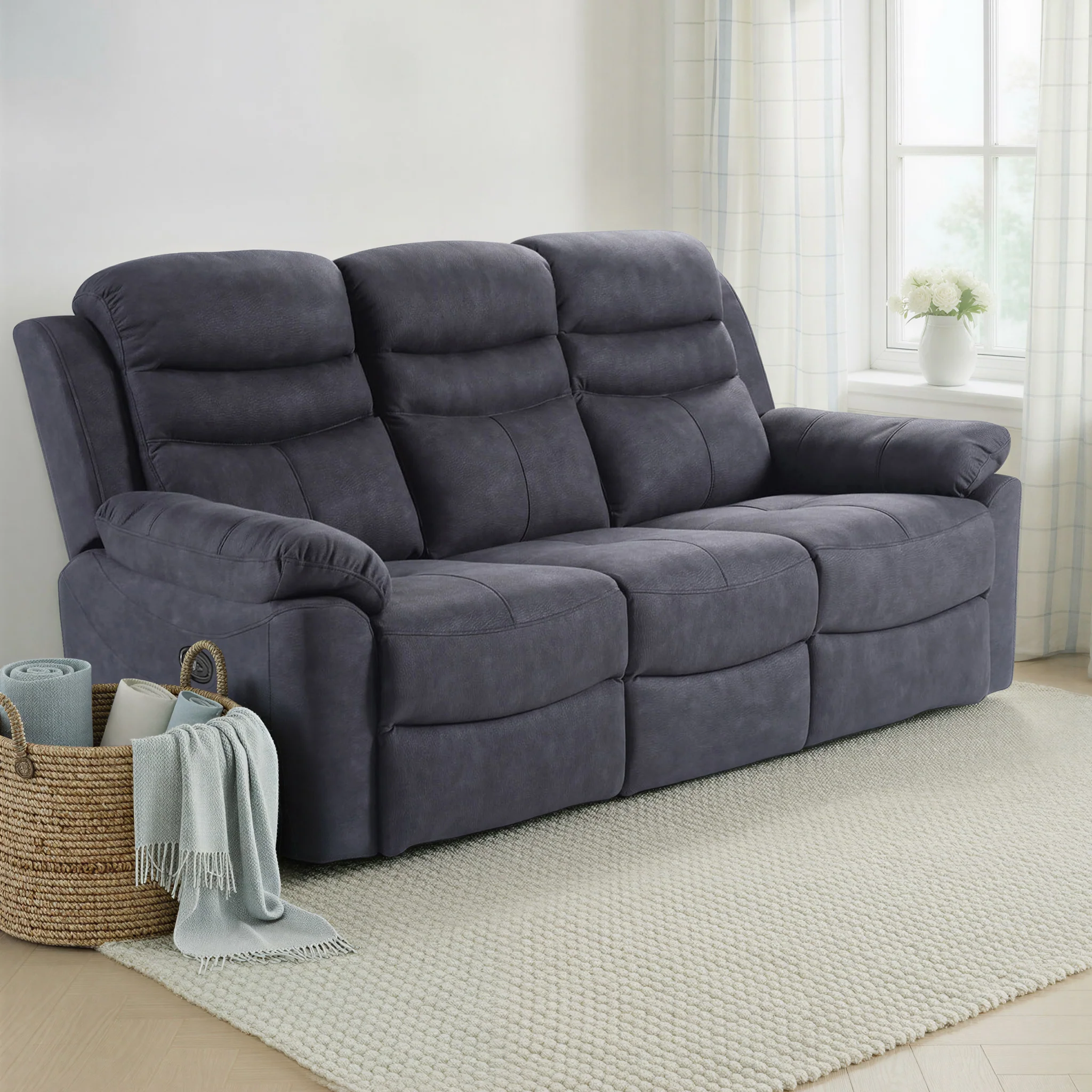 Conway Charcoal Power Reclining 3 Seater Sofa - Image 2