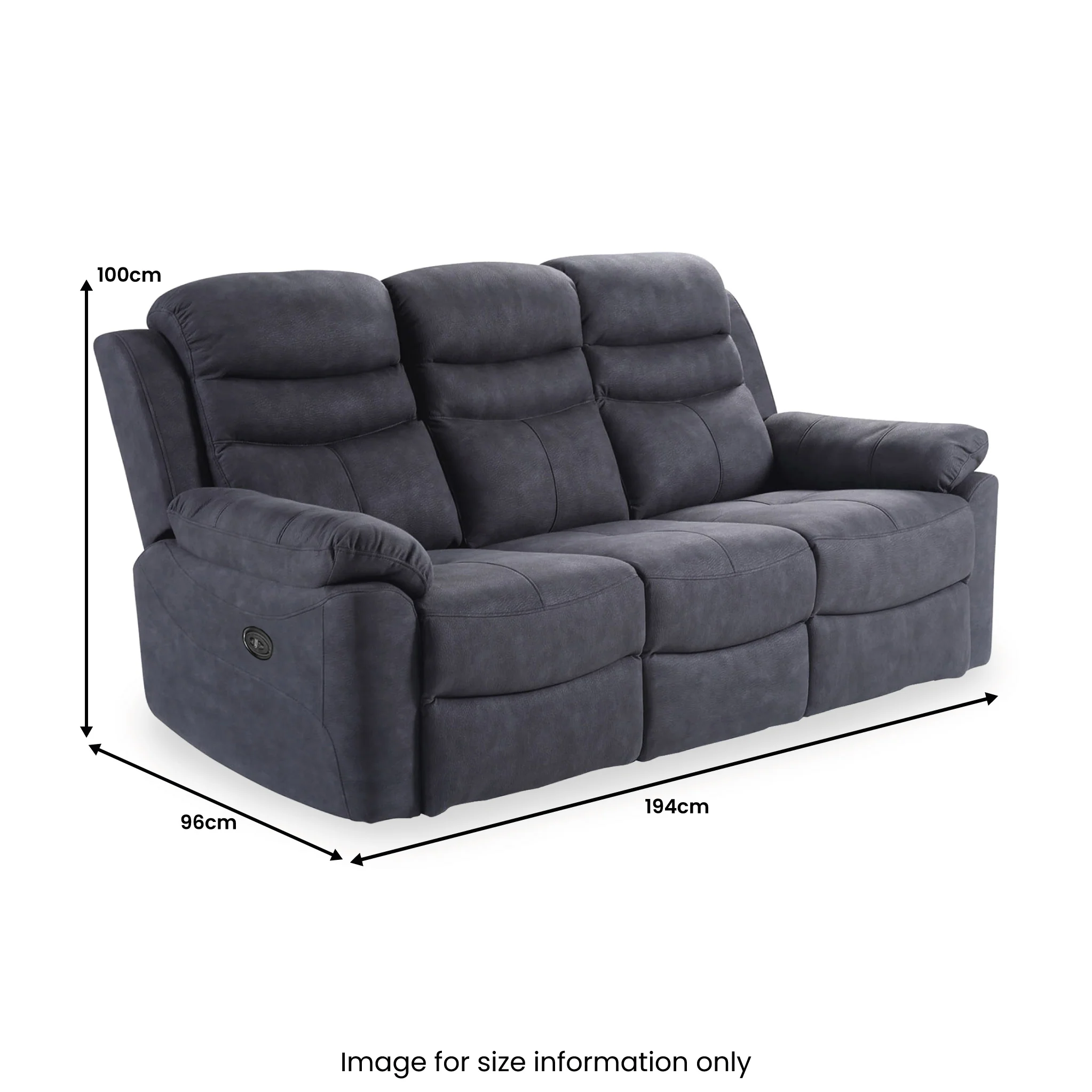 Conway Charcoal Power Reclining 3 Seater Sofa - Image 5