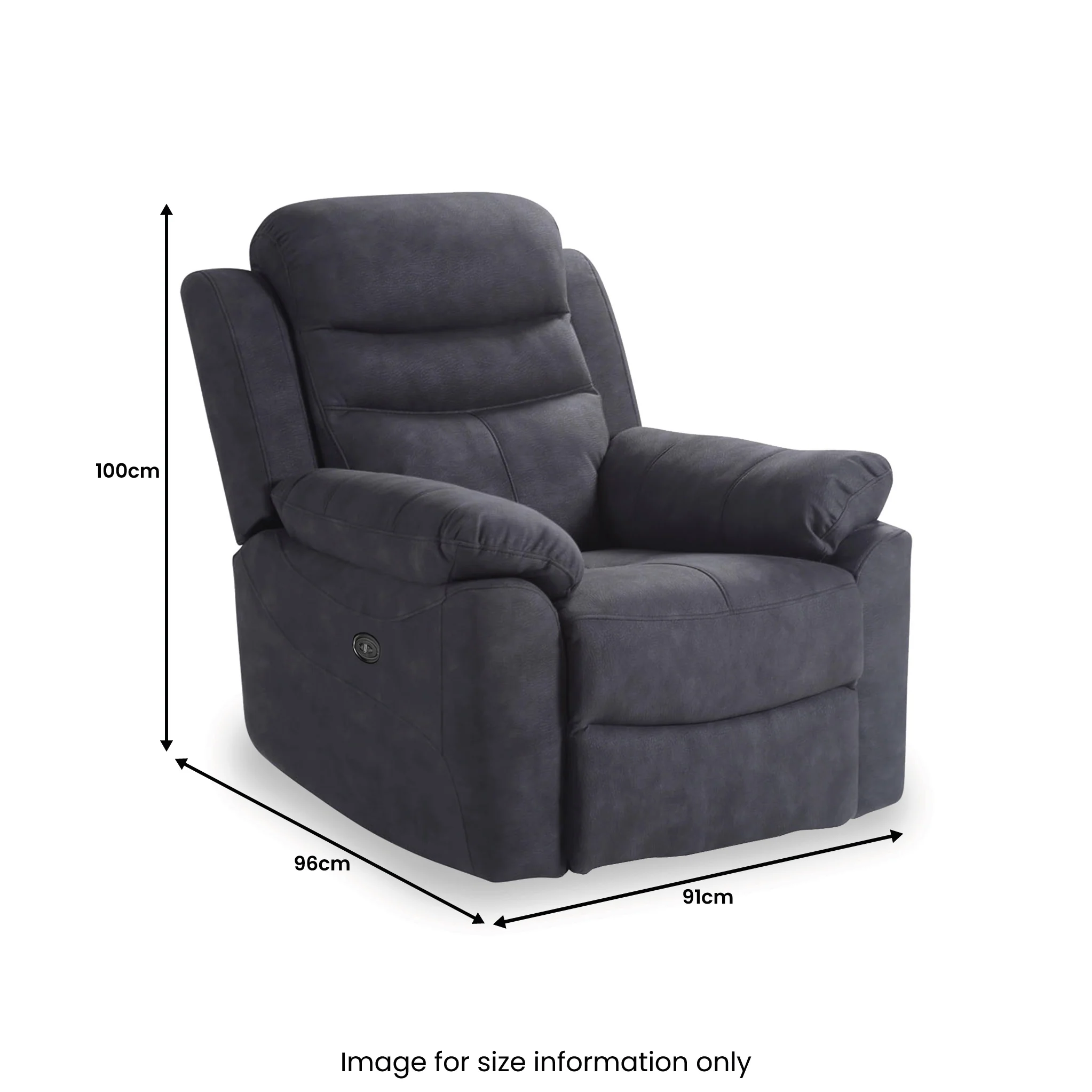 Conway Charcoal Power Reclining Armchair - Image 4