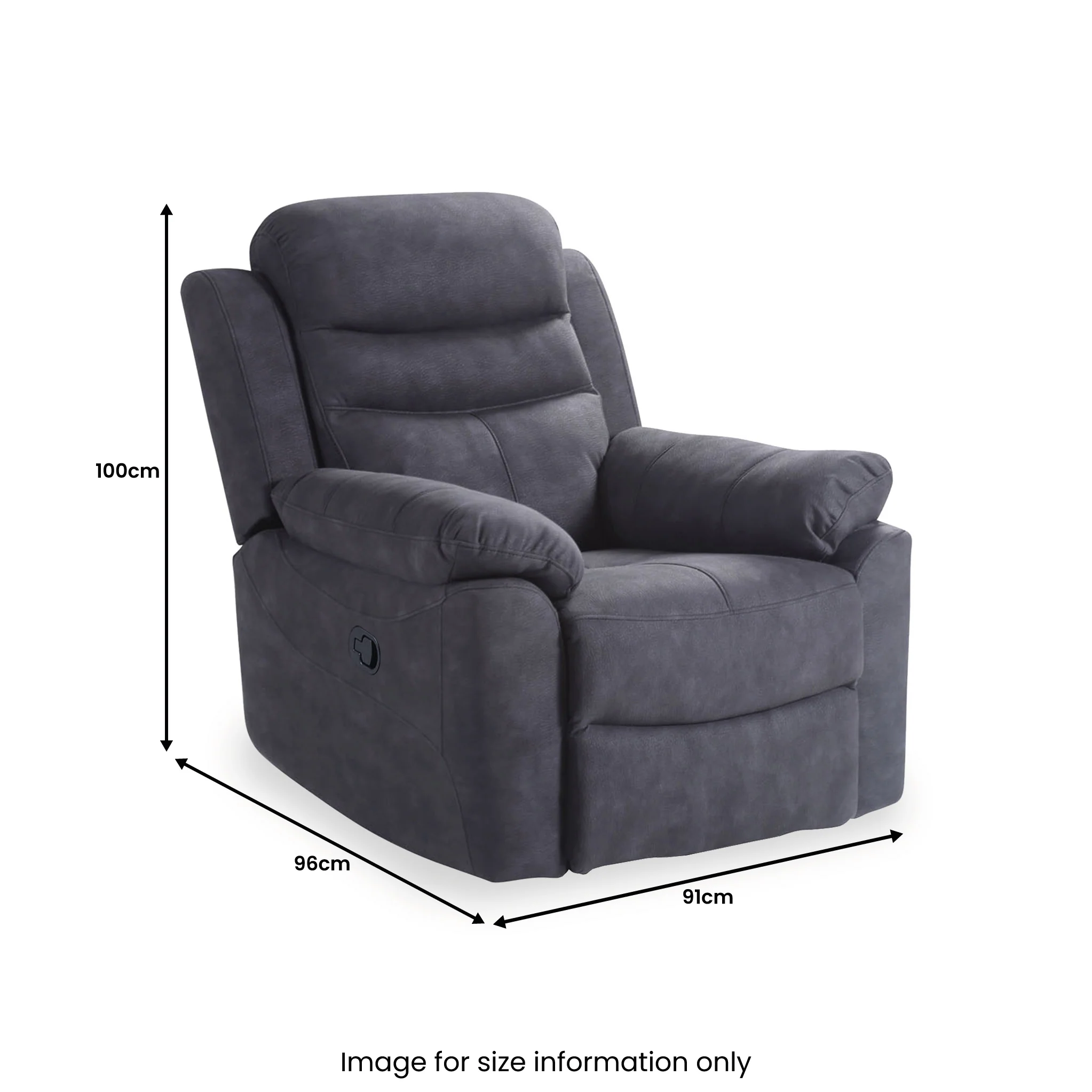 Conway Charcoal Reclining Armchair - Image 4