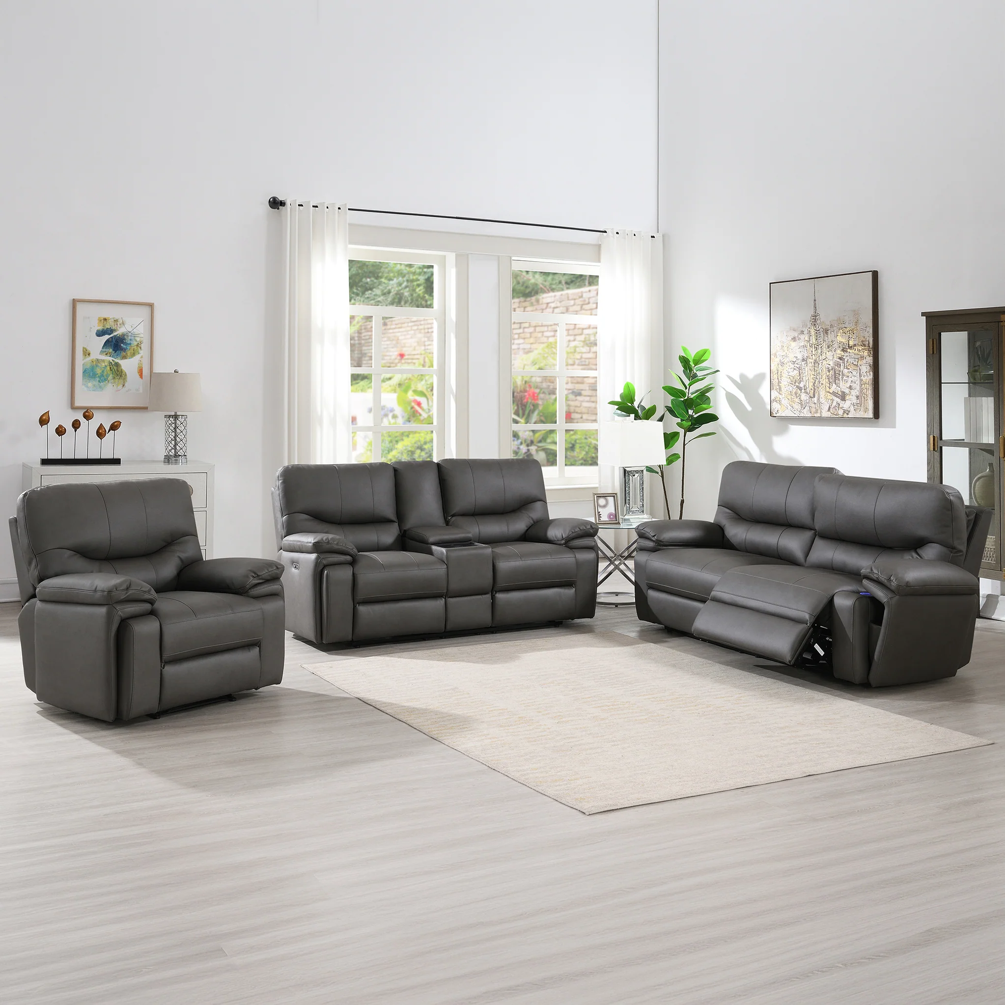 Cooper Tech Dual Power Recliner 2 Seater Sofa with Console - Image 13
