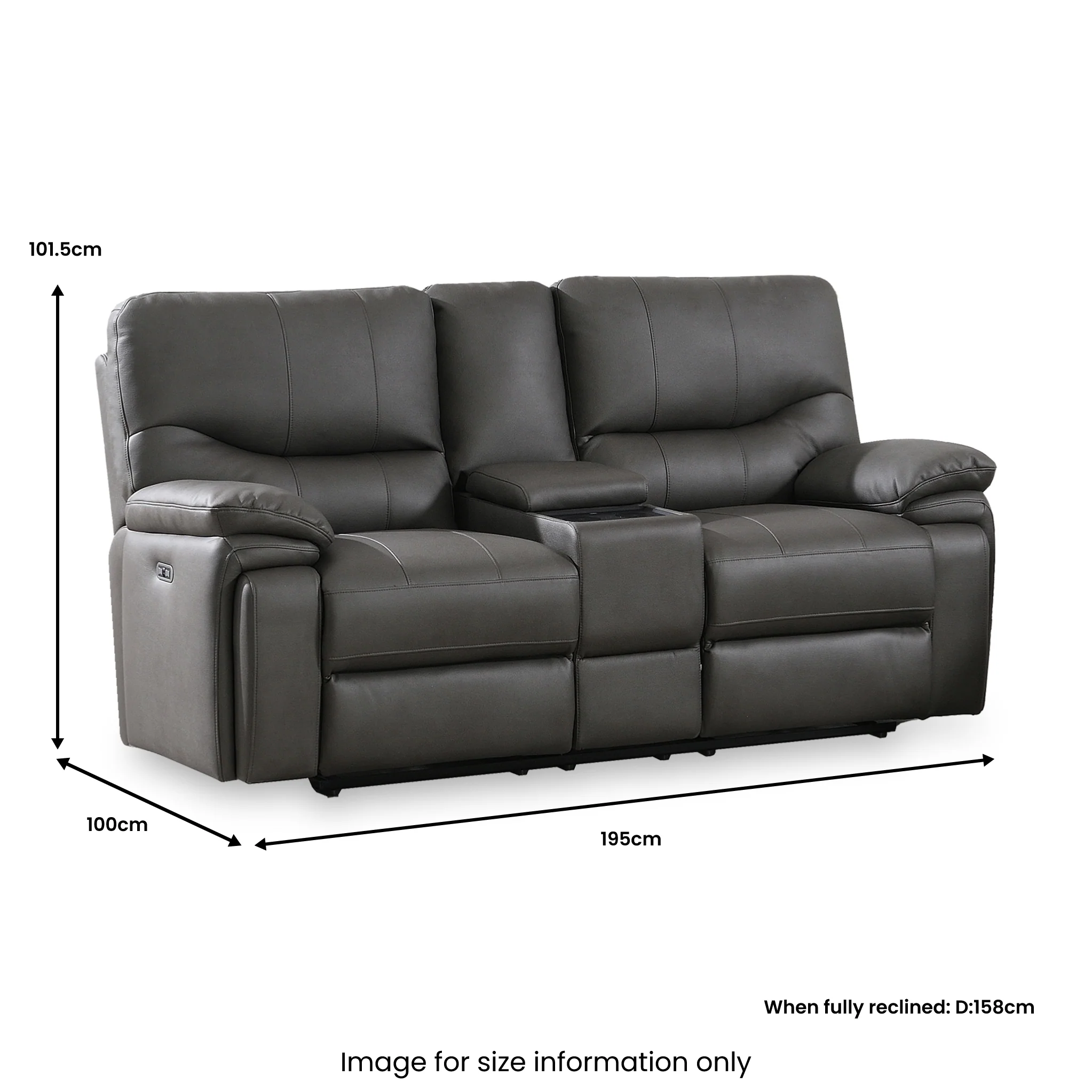 Cooper Tech Dual Power Recliner 2 Seater Sofa with Console - Image 15