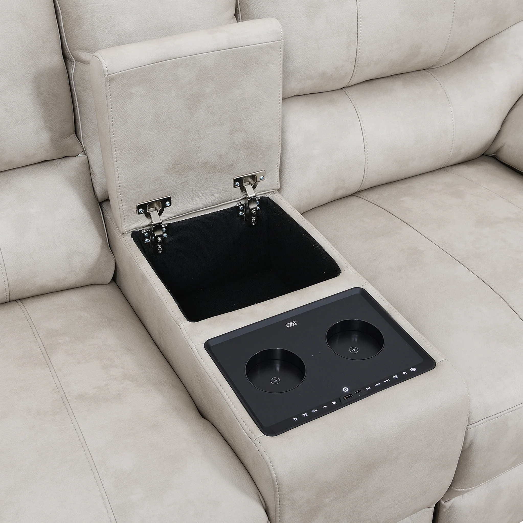 Cooper Tech Dual Power Recliner 2 Seater Sofa with Console - Image 4