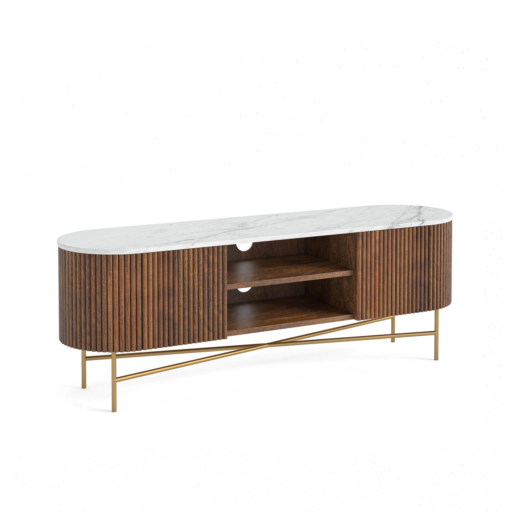 Milo Mango & Marble Fluted Wide TV Media Unit - Image 14