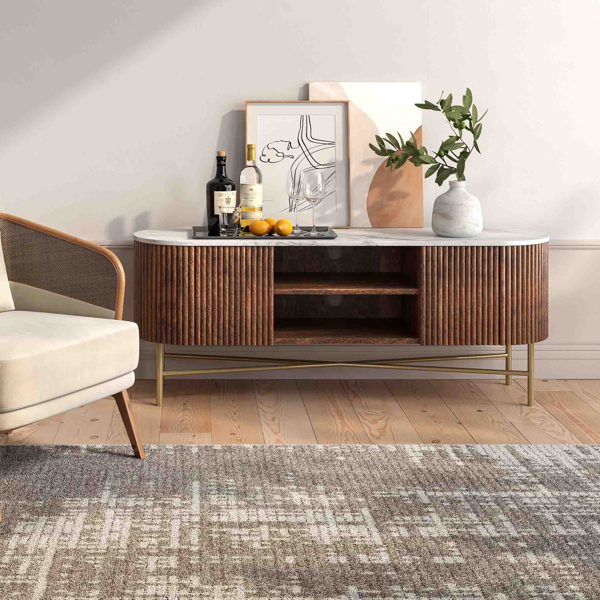 Milo Mango & Marble Fluted Wide TV Media Unit - Image 15