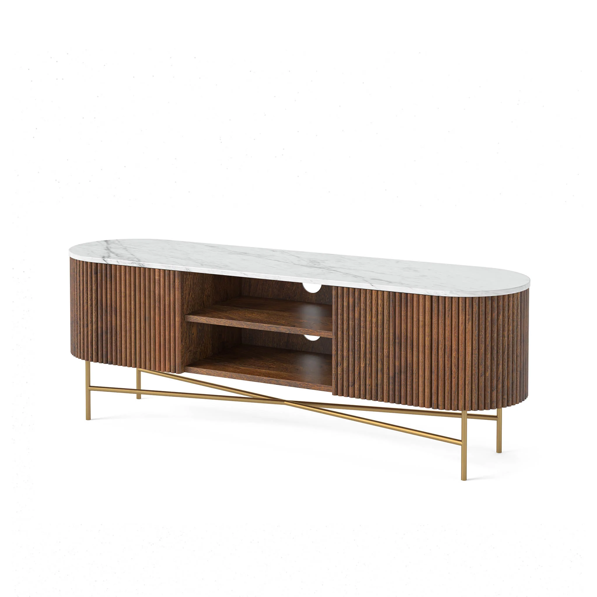 Milo Mango & Marble Fluted Wide TV Media Unit - Image 16