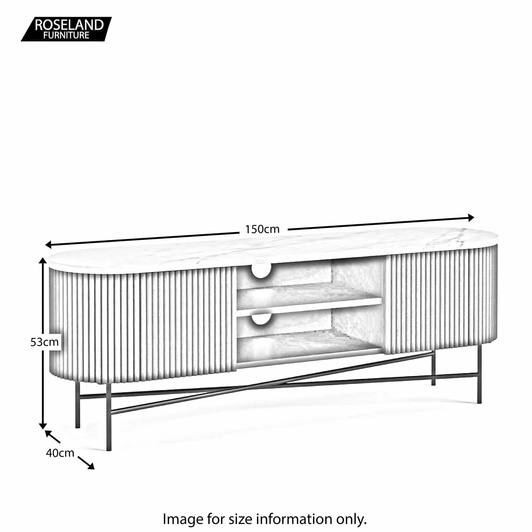 Milo Mango & Marble Fluted Wide TV Media Unit - Image 22