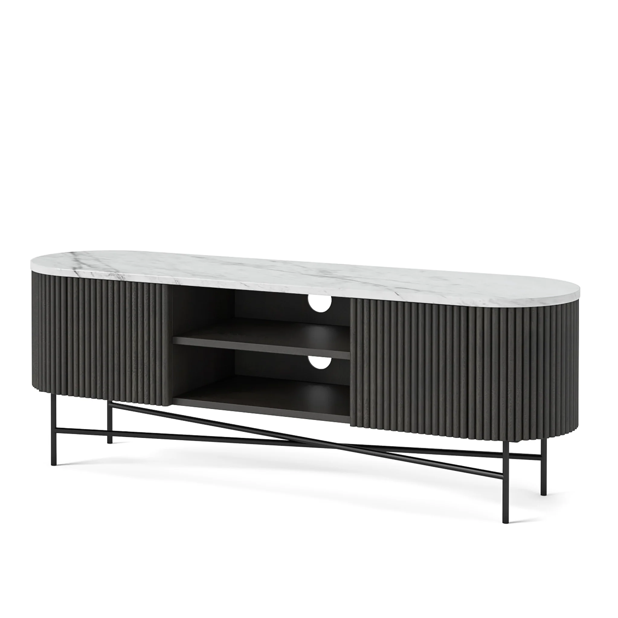 Milo Mango & Marble Fluted Wide TV Media Unit - Image 3