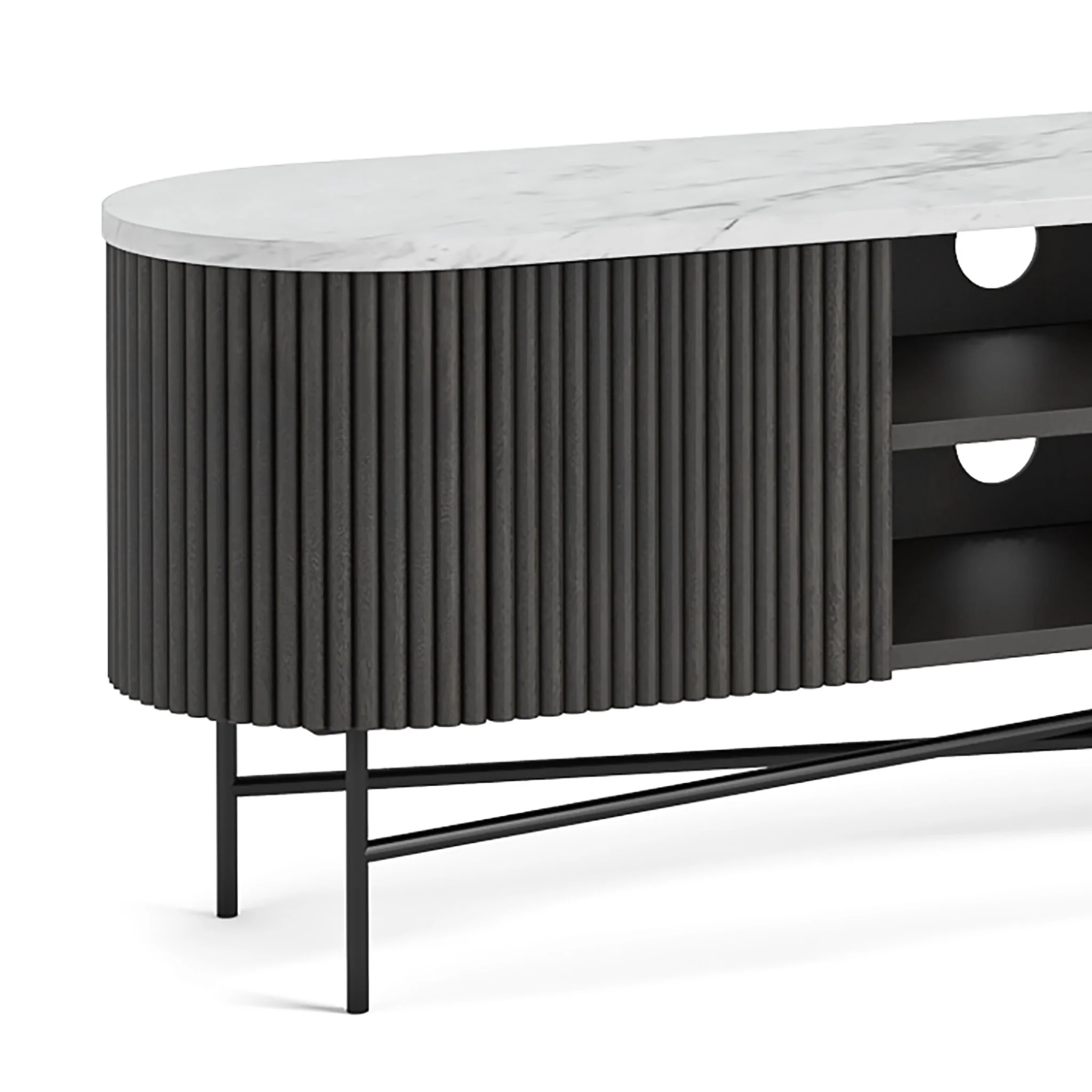 Milo Mango & Marble Fluted Wide TV Media Unit - Image 4
