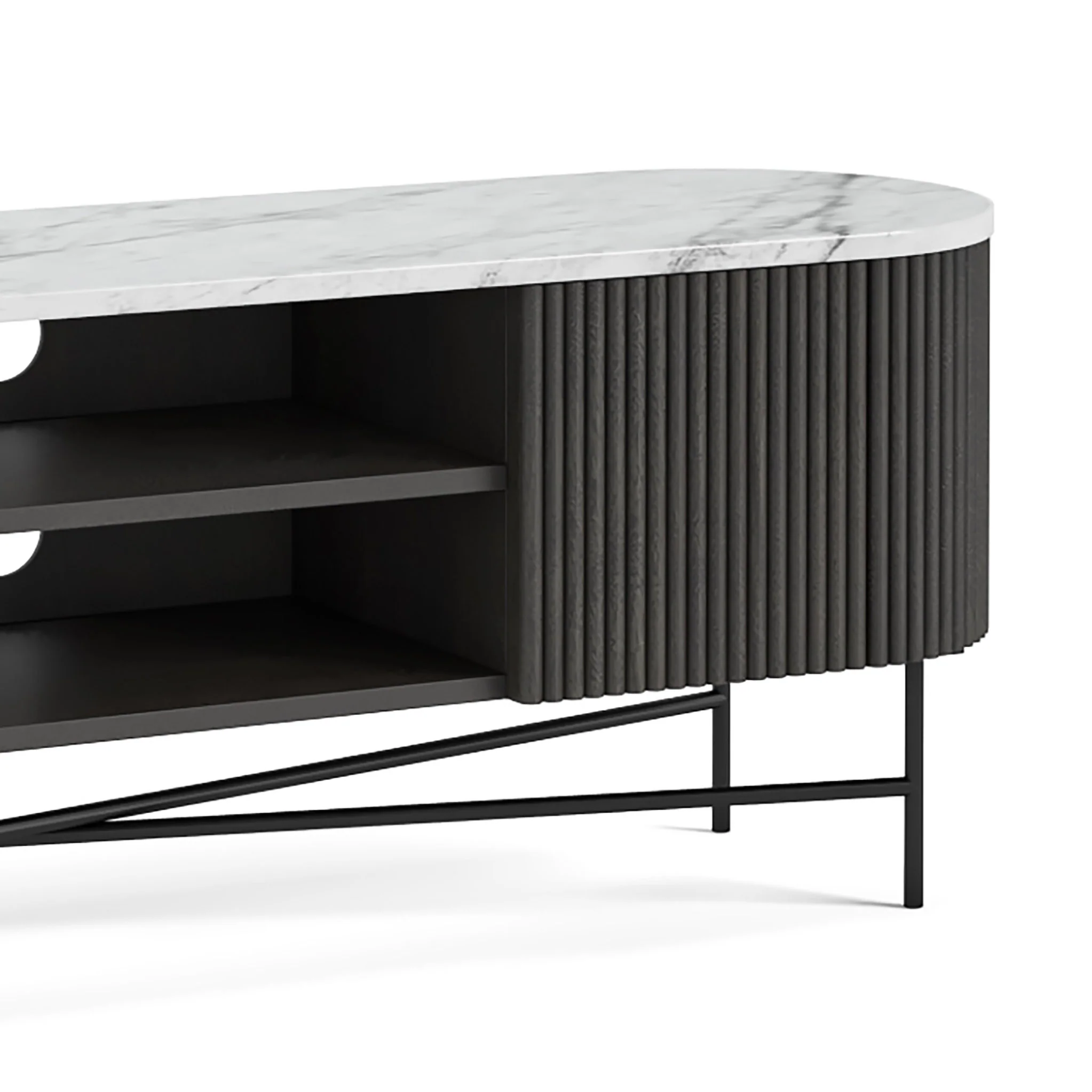Milo Mango & Marble Fluted Wide TV Media Unit - Image 5