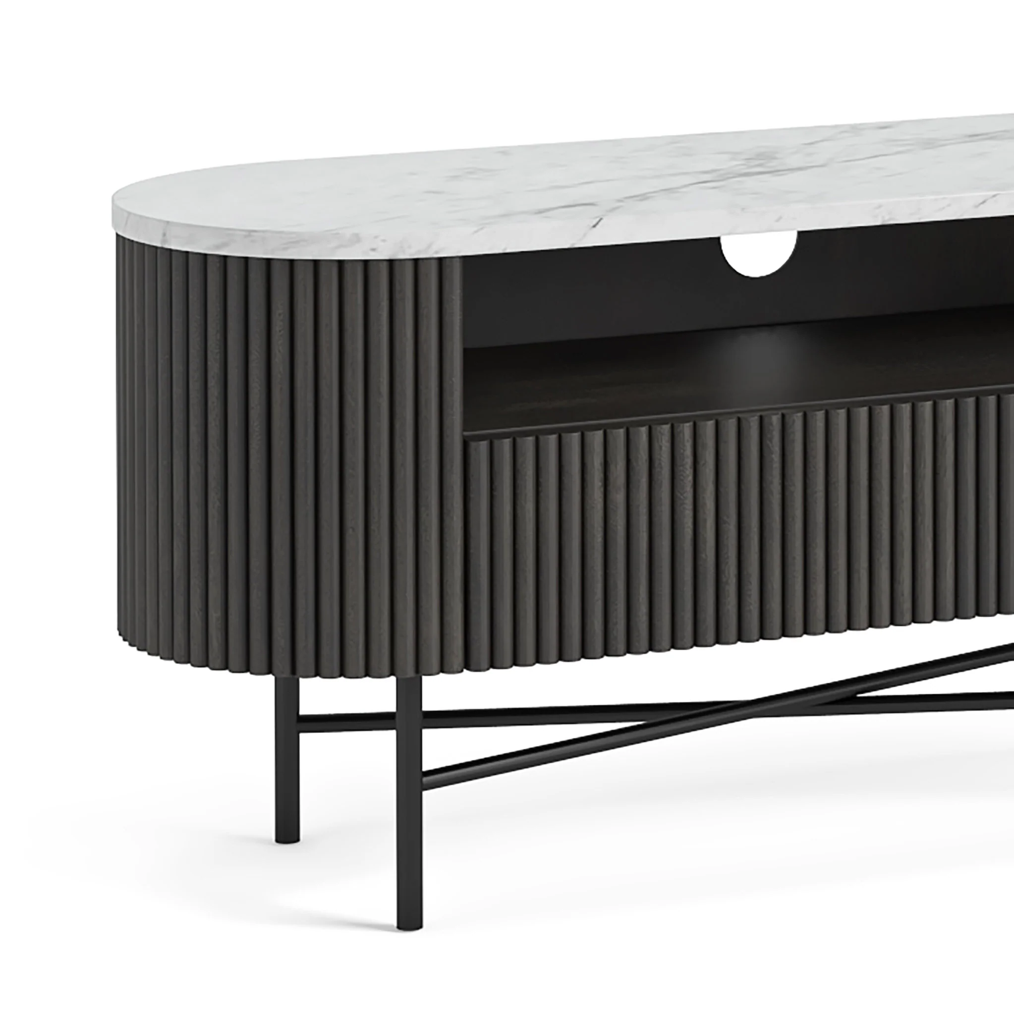 Milo Mango & Marble Fluted TV Media Unit - Image 12