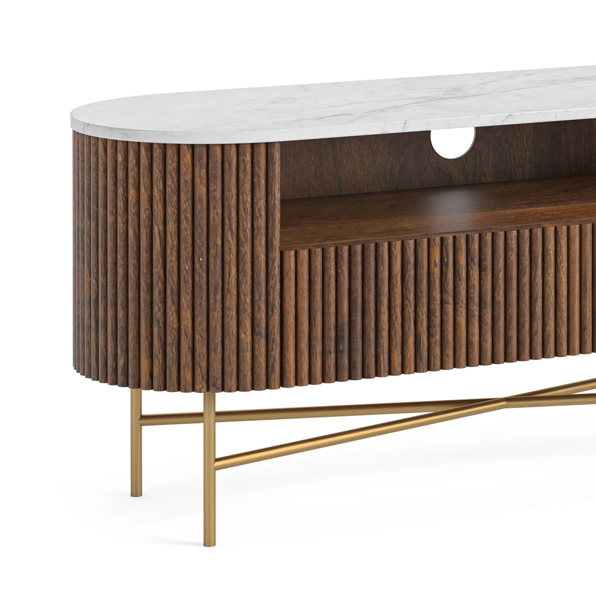 Milo Mango & Marble Fluted TV Media Unit - Image 4