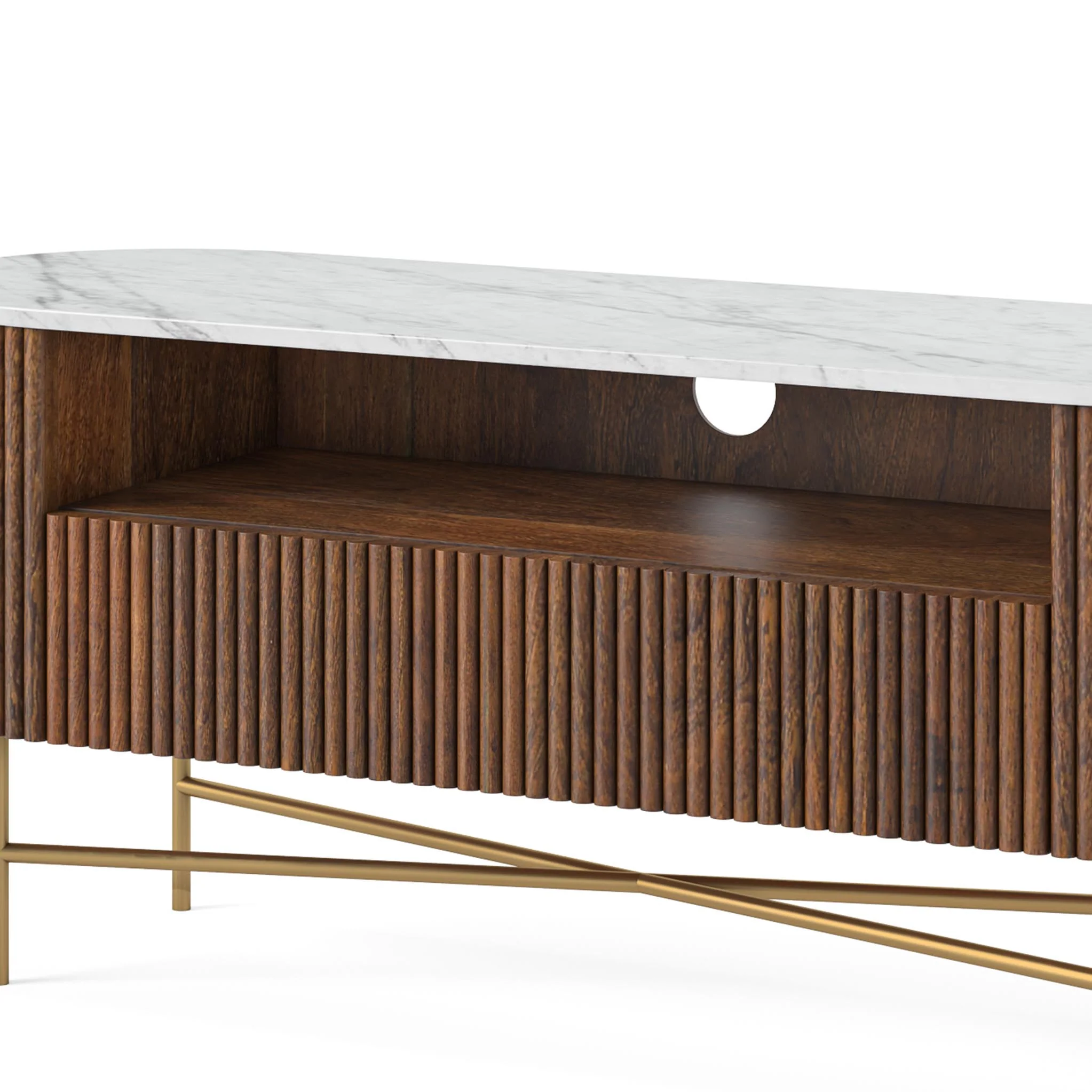 Milo Mango & Marble Fluted TV Media Unit - Image 5