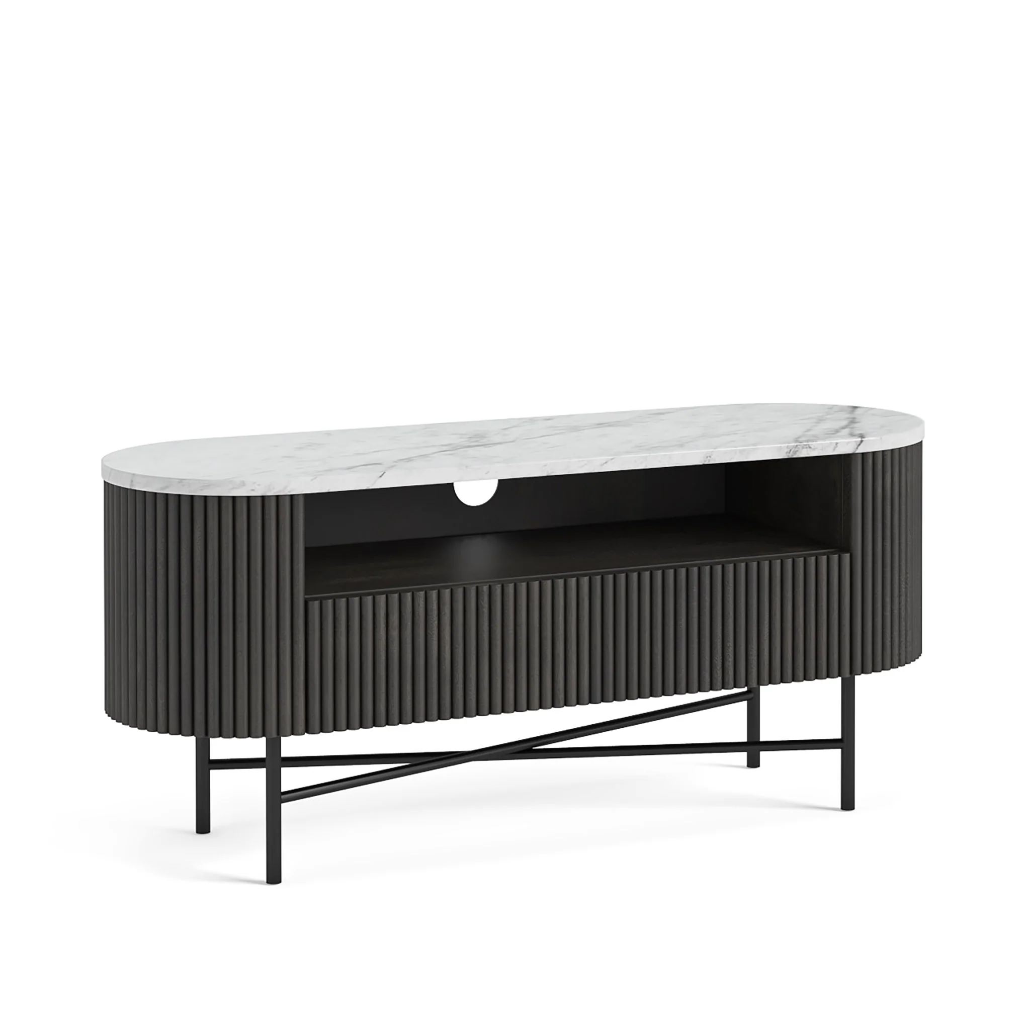 Milo Mango & Marble Fluted TV Media Unit - Image 8