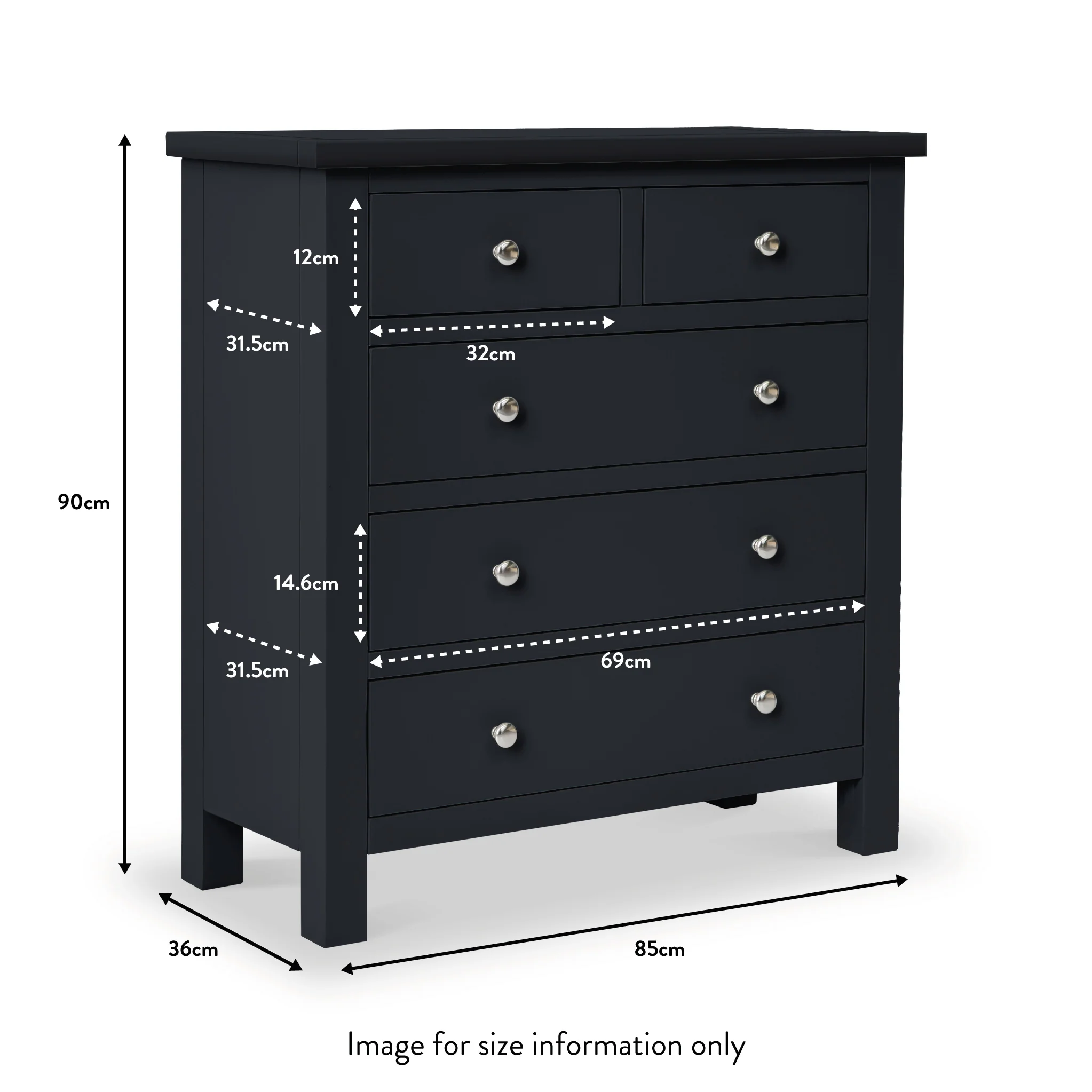 Cornish 2 Over 3 Drawer Chest - Image 22