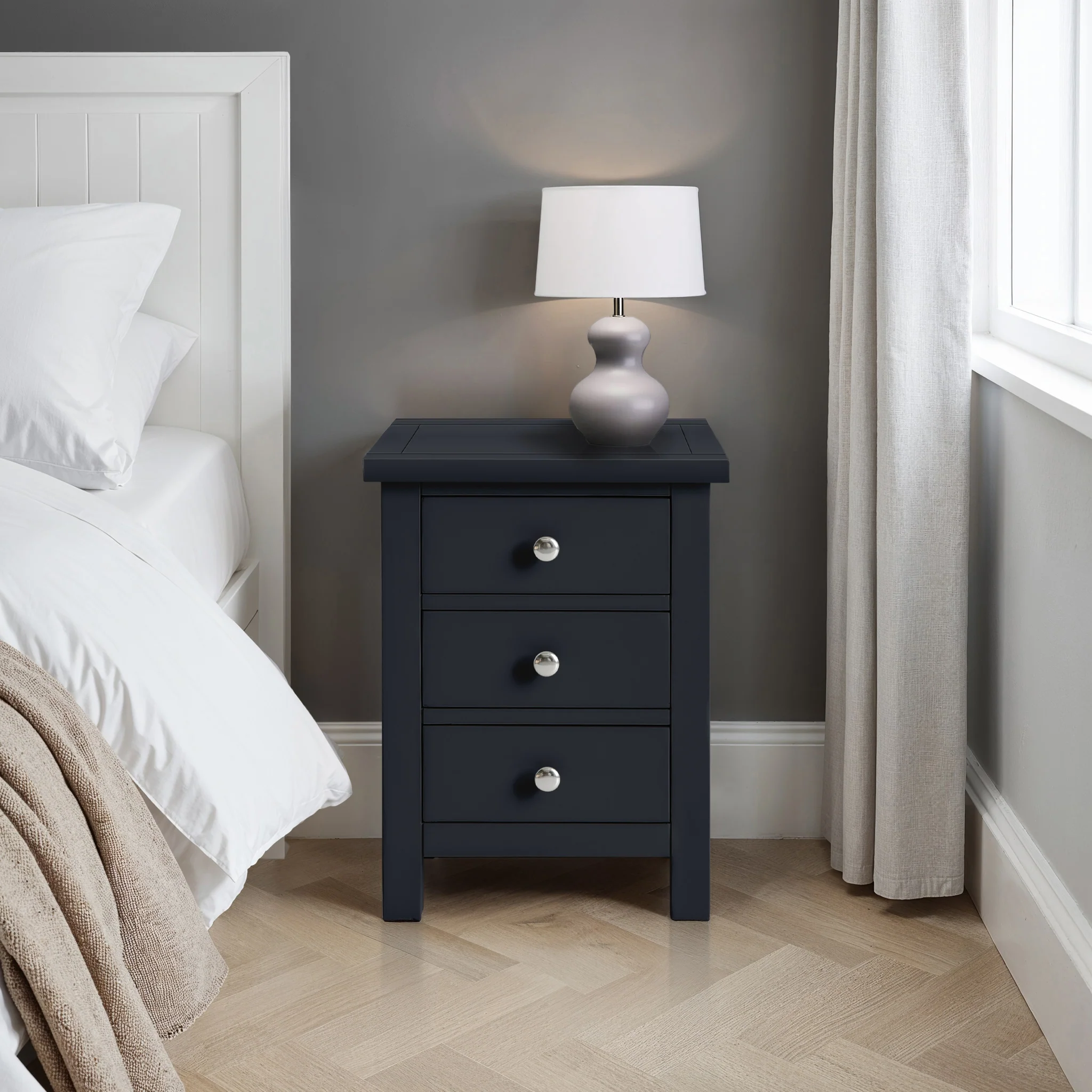 Cornish 3 Drawer Bedside Table - Image 22
