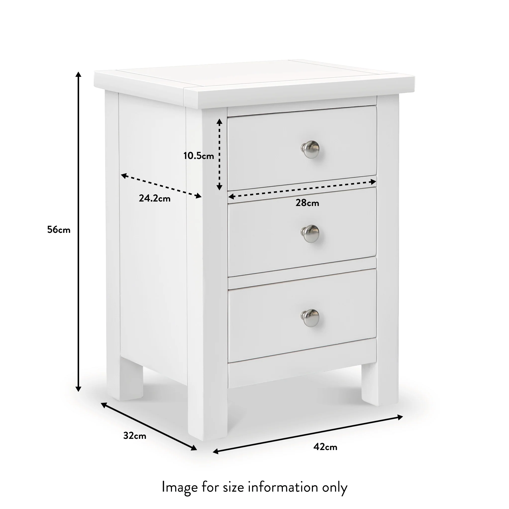 Cornish 3 Drawer Bedside Table - Image 26
