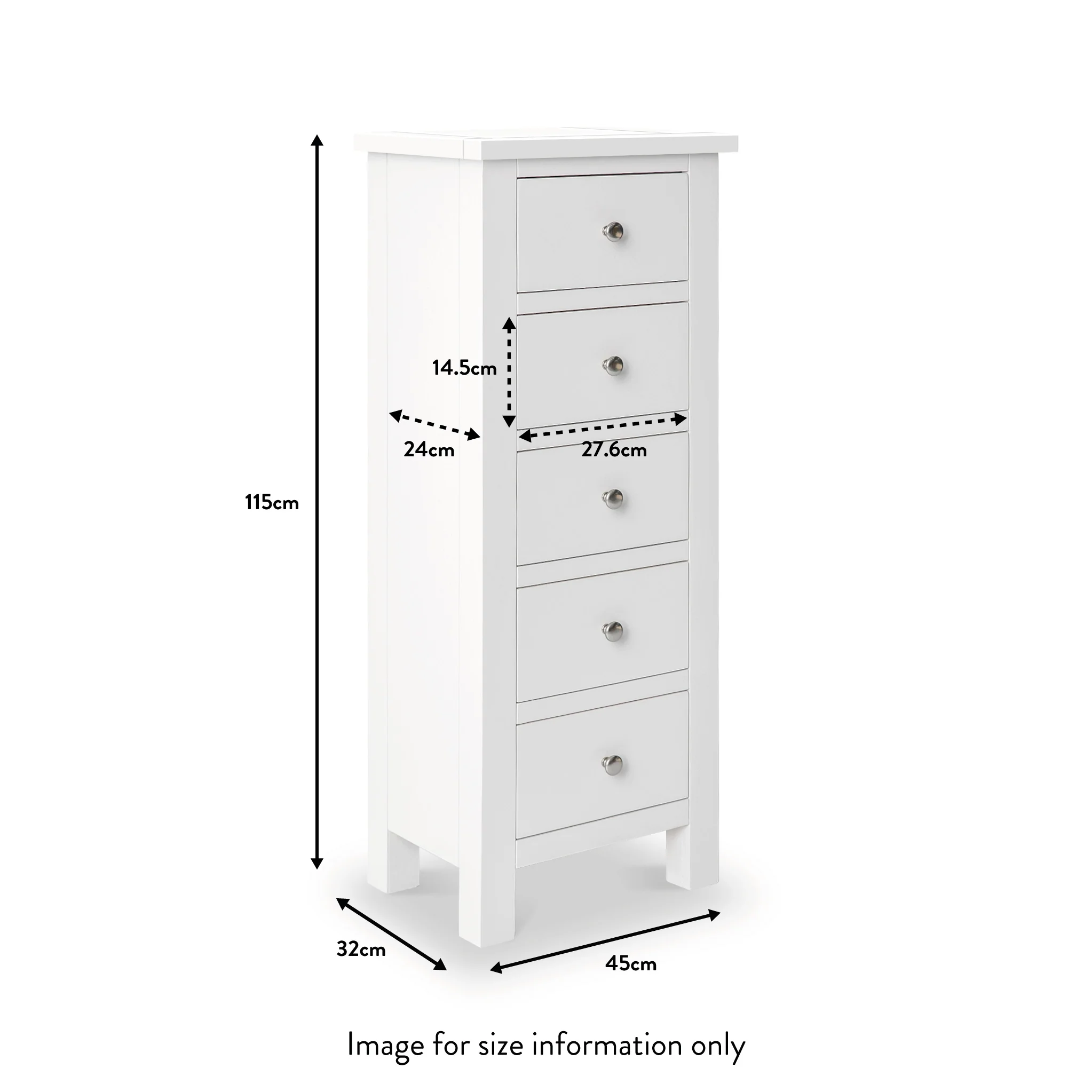 Cornish 5 Drawer Tallboy - Image 11