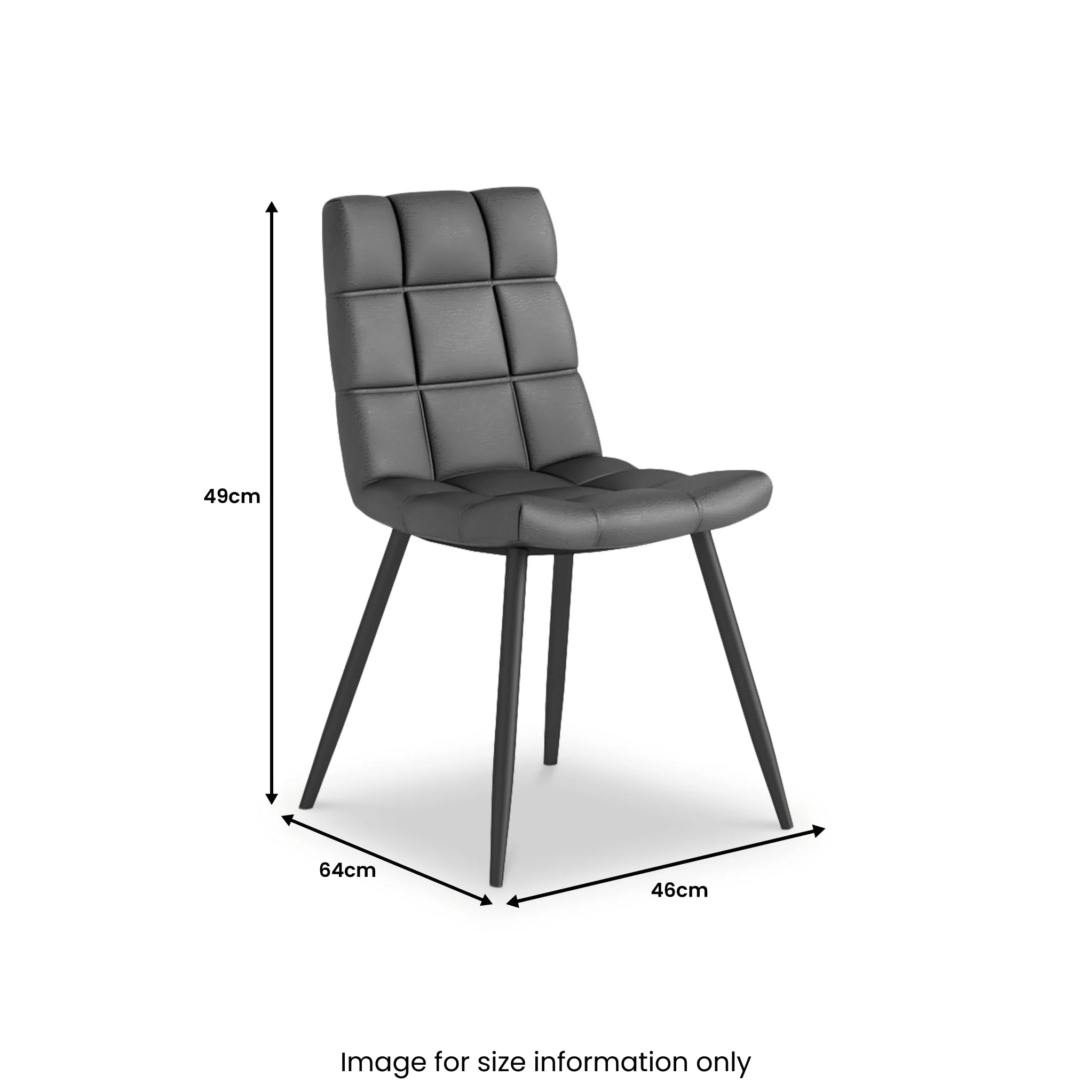 Crawford Dark Grey Faux Leather Dining Chair - Image 2