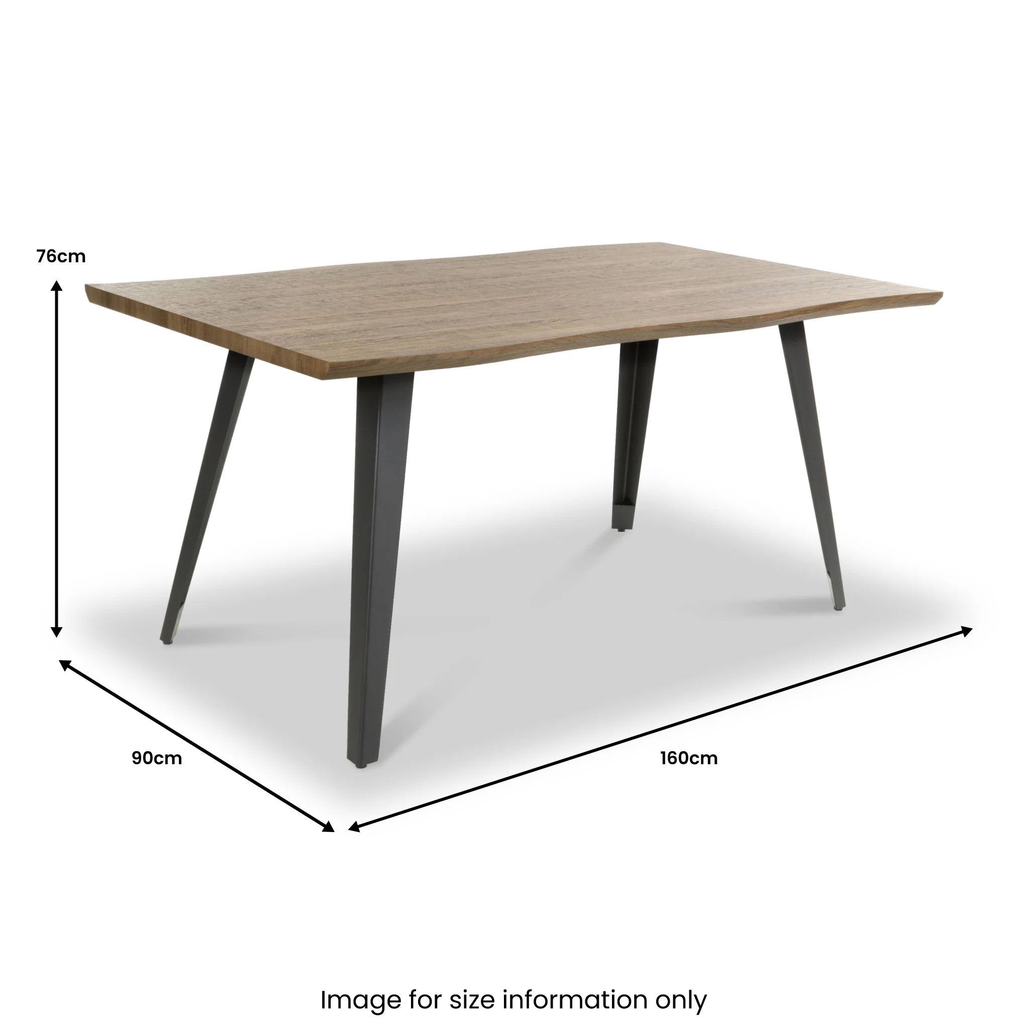 Crawley 160cm Natural Curve Dining Table - Image 8