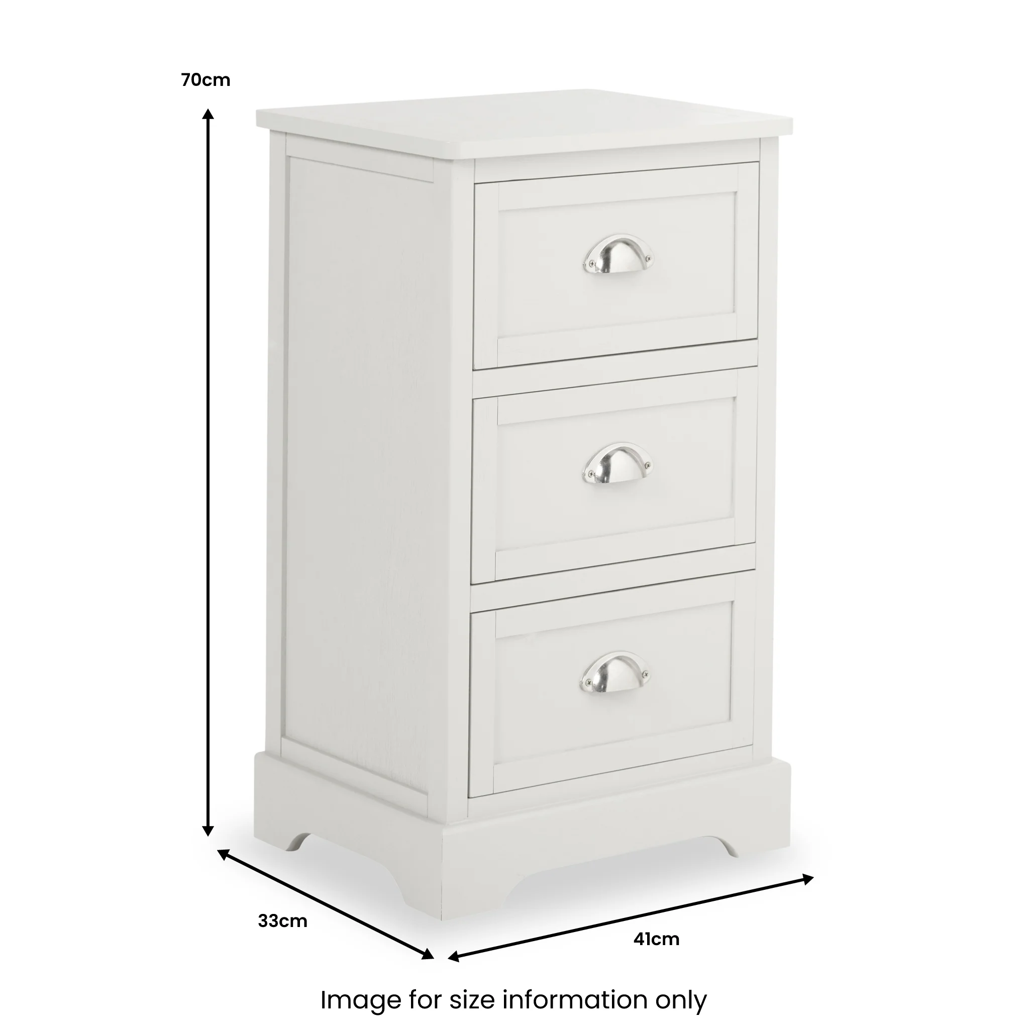 Croft Pine 3 Drawer Bedside Table - Image 17