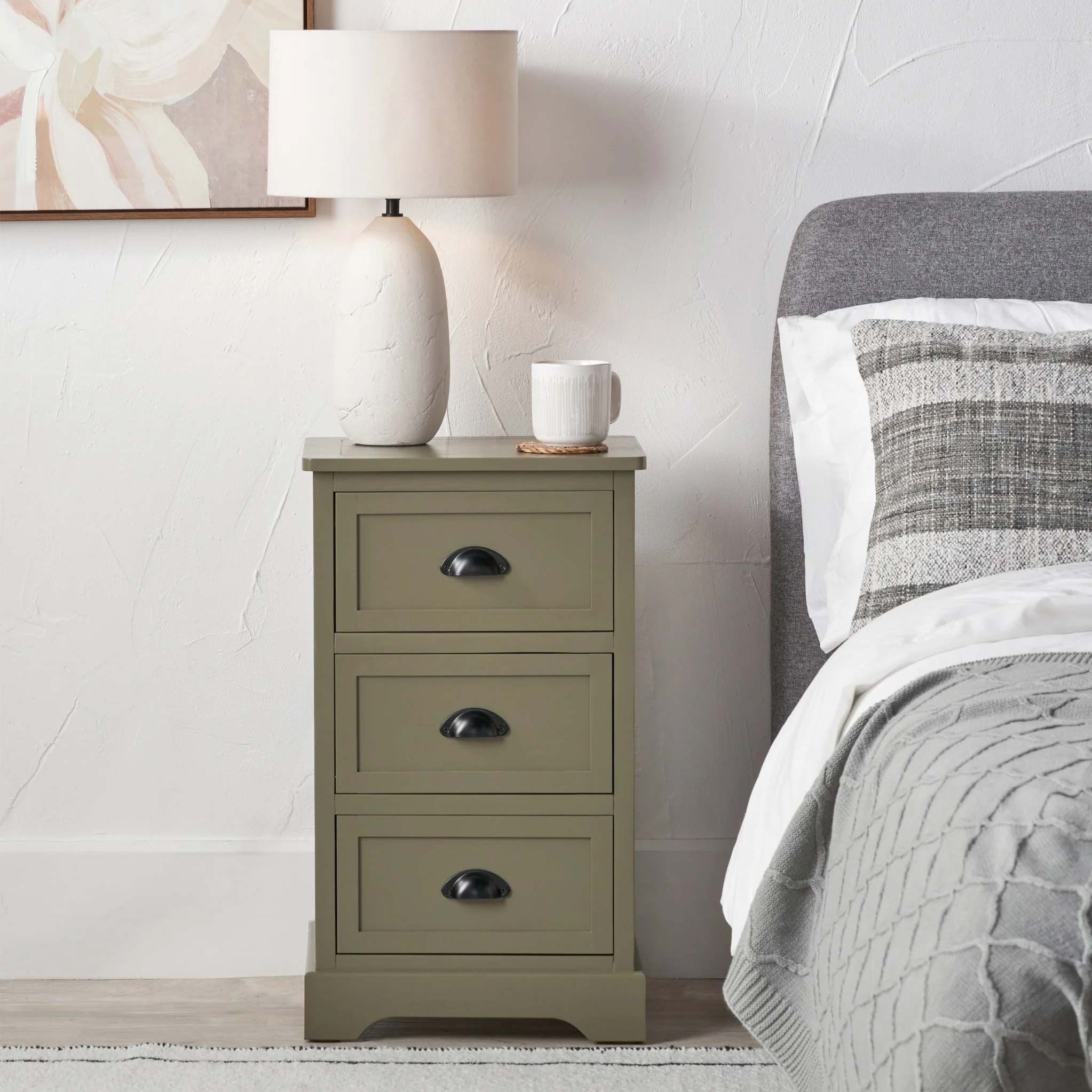 Croft Pine 3 Drawer Bedside Table - Image 2