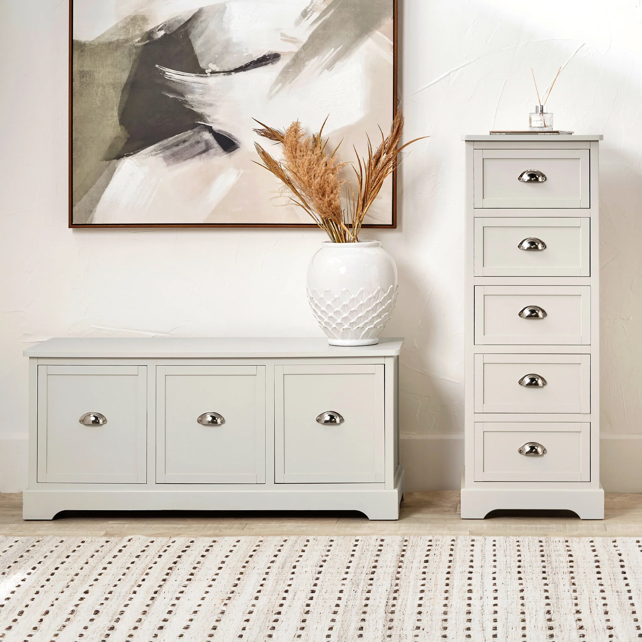 Croft Pine 3 Drawer Storage Bench - Image 2