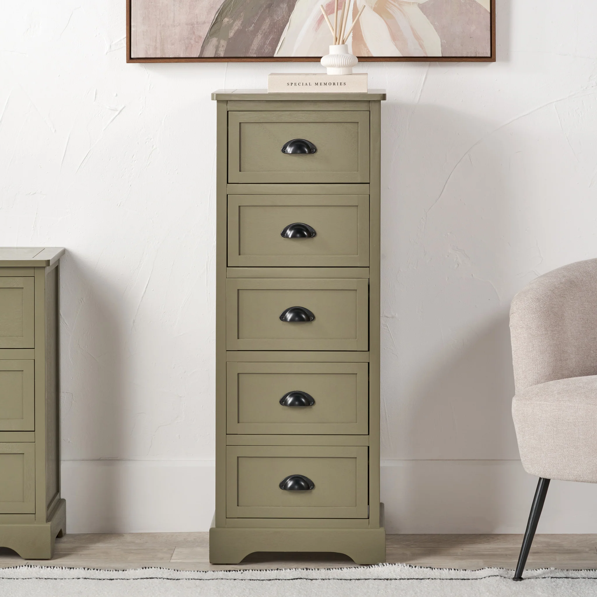 Croft Pine 5 Drawer Tallboy - Image 2