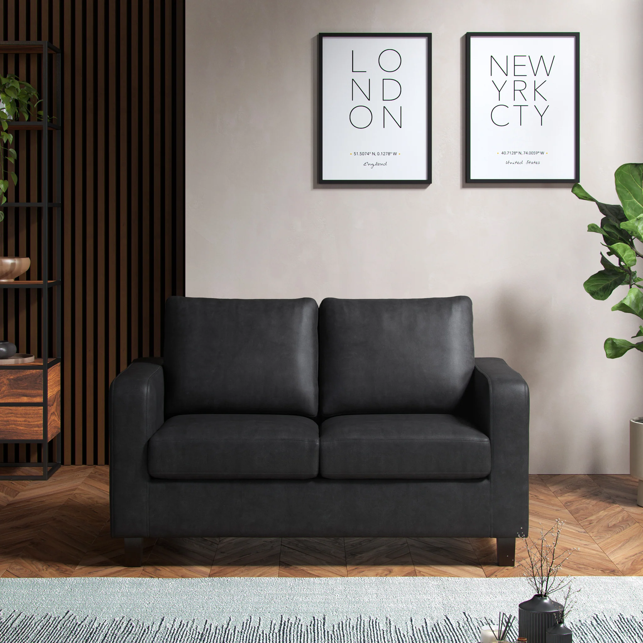 Cullen Faux Leather 2 Seater Sofa - Image 2