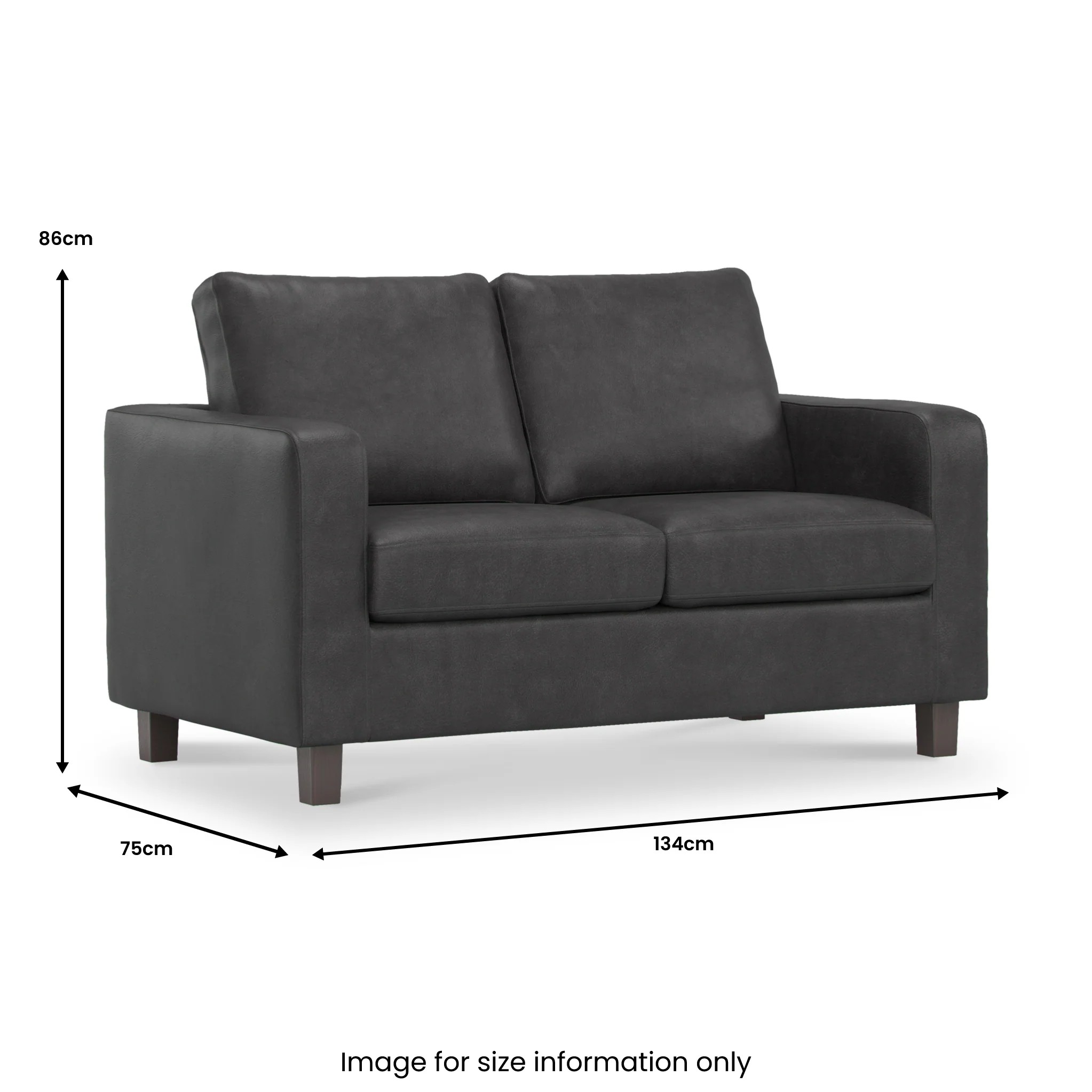 Cullen Faux Leather 2 Seater Sofa - Image 7