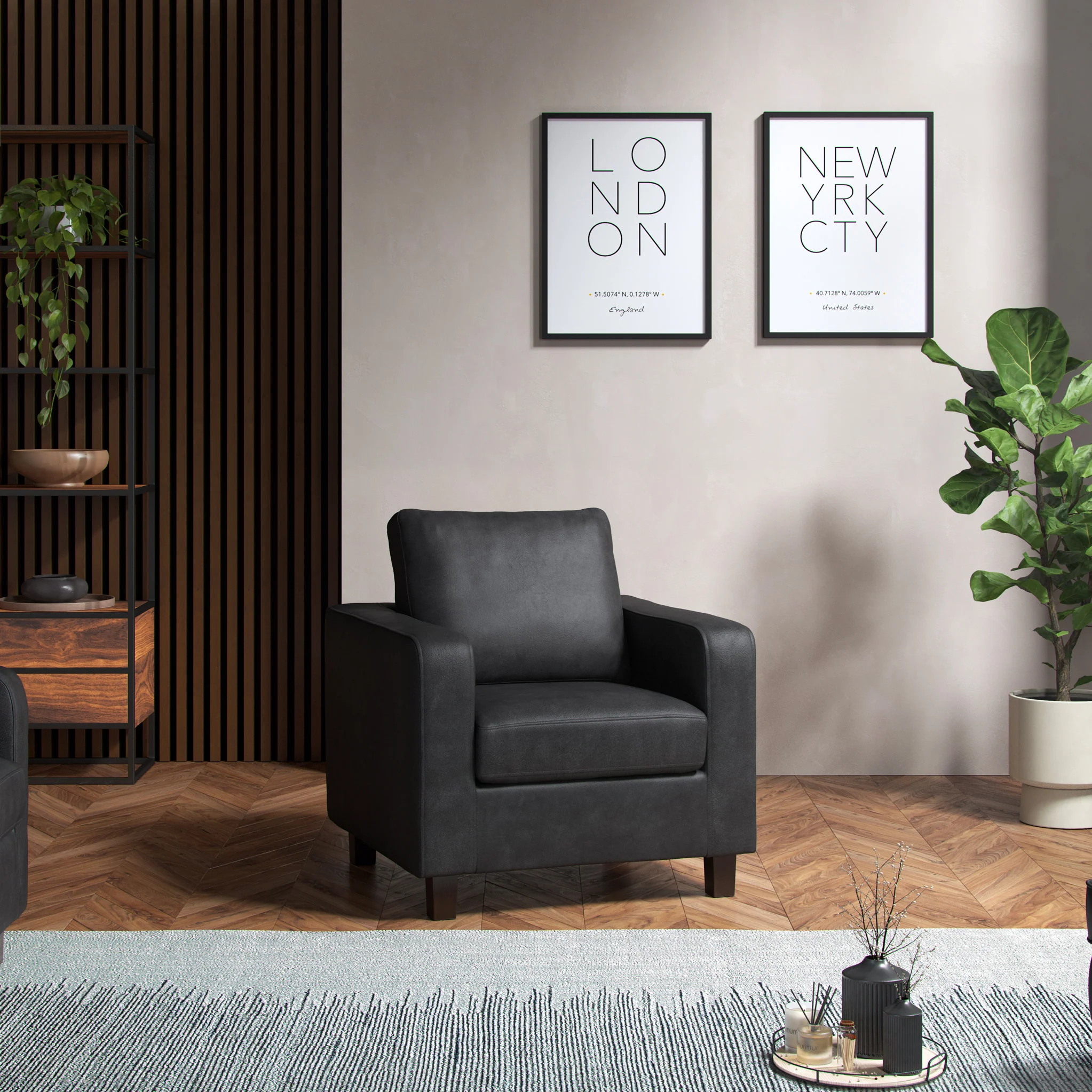 Cullen Faux Leather Armchair - Image 2