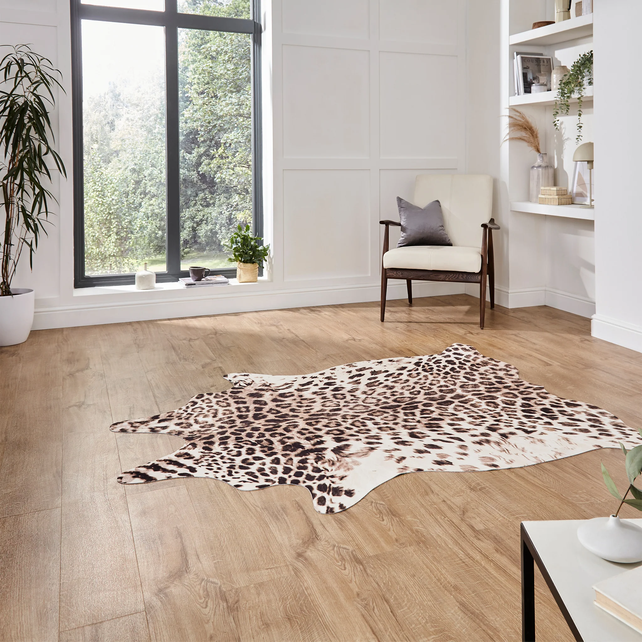 Dakar Faux Fur Leopard Print Rug - Image 3