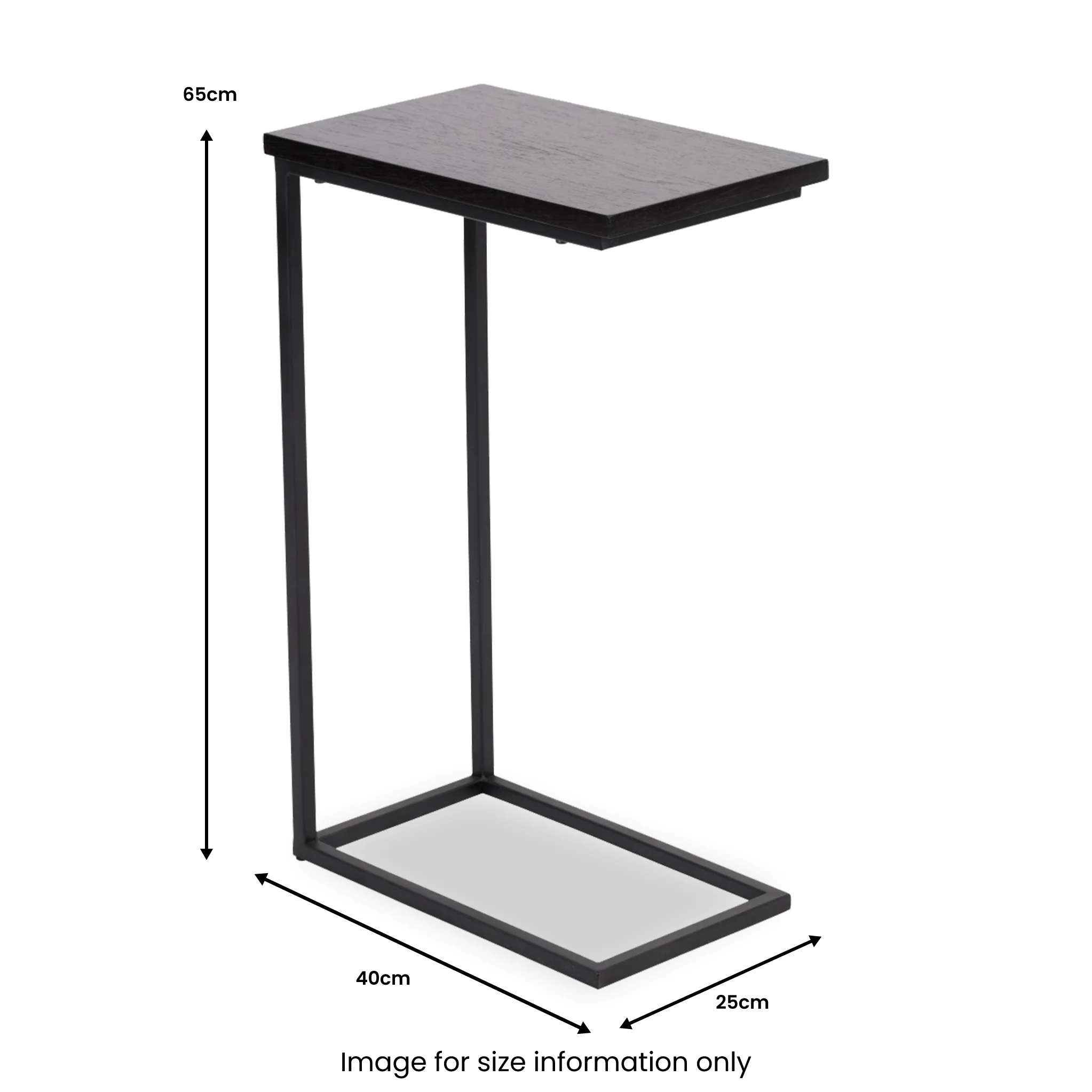Daley Black Ash Effect Side Table - Image 8