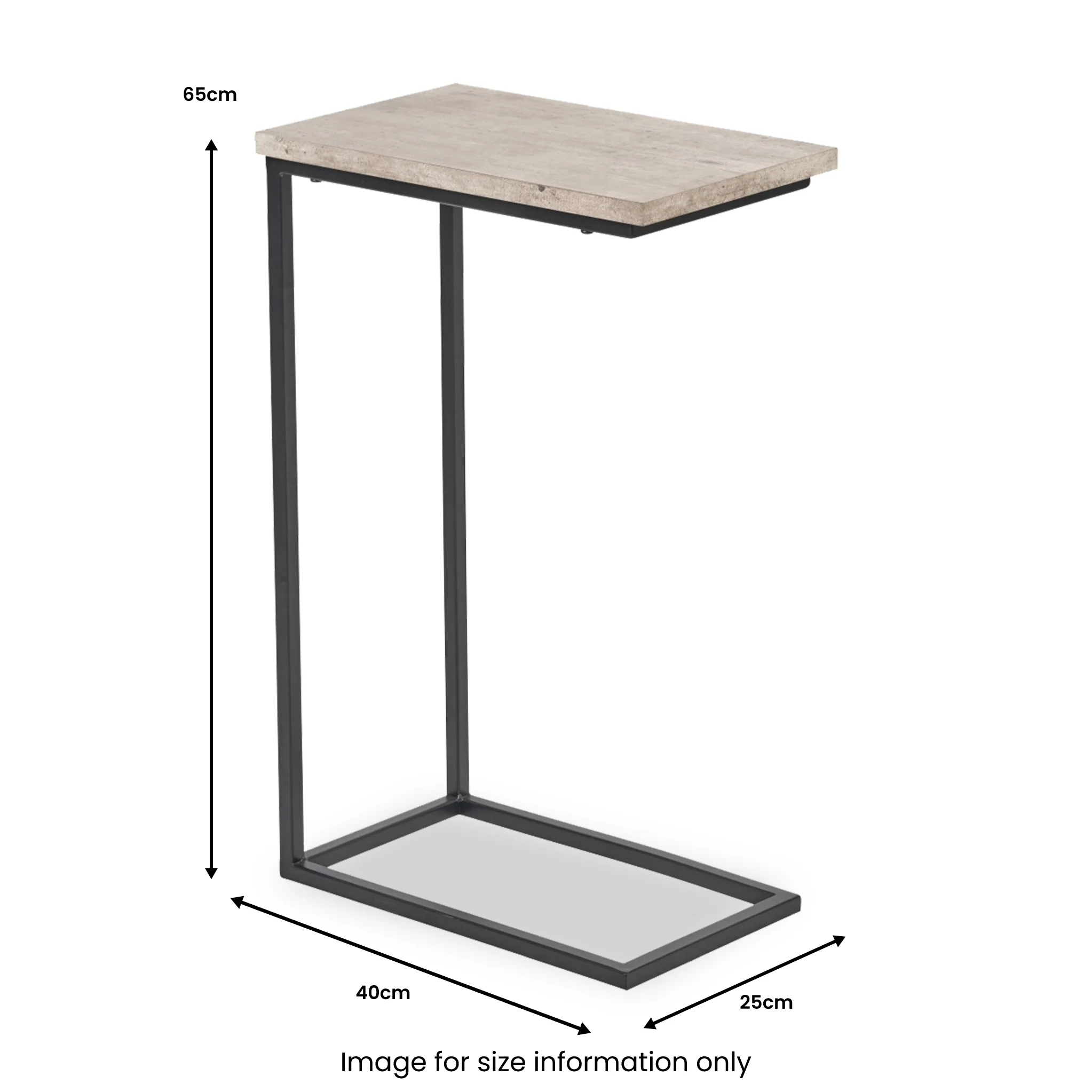 Daley Concrete Effect Side Table - Image 8