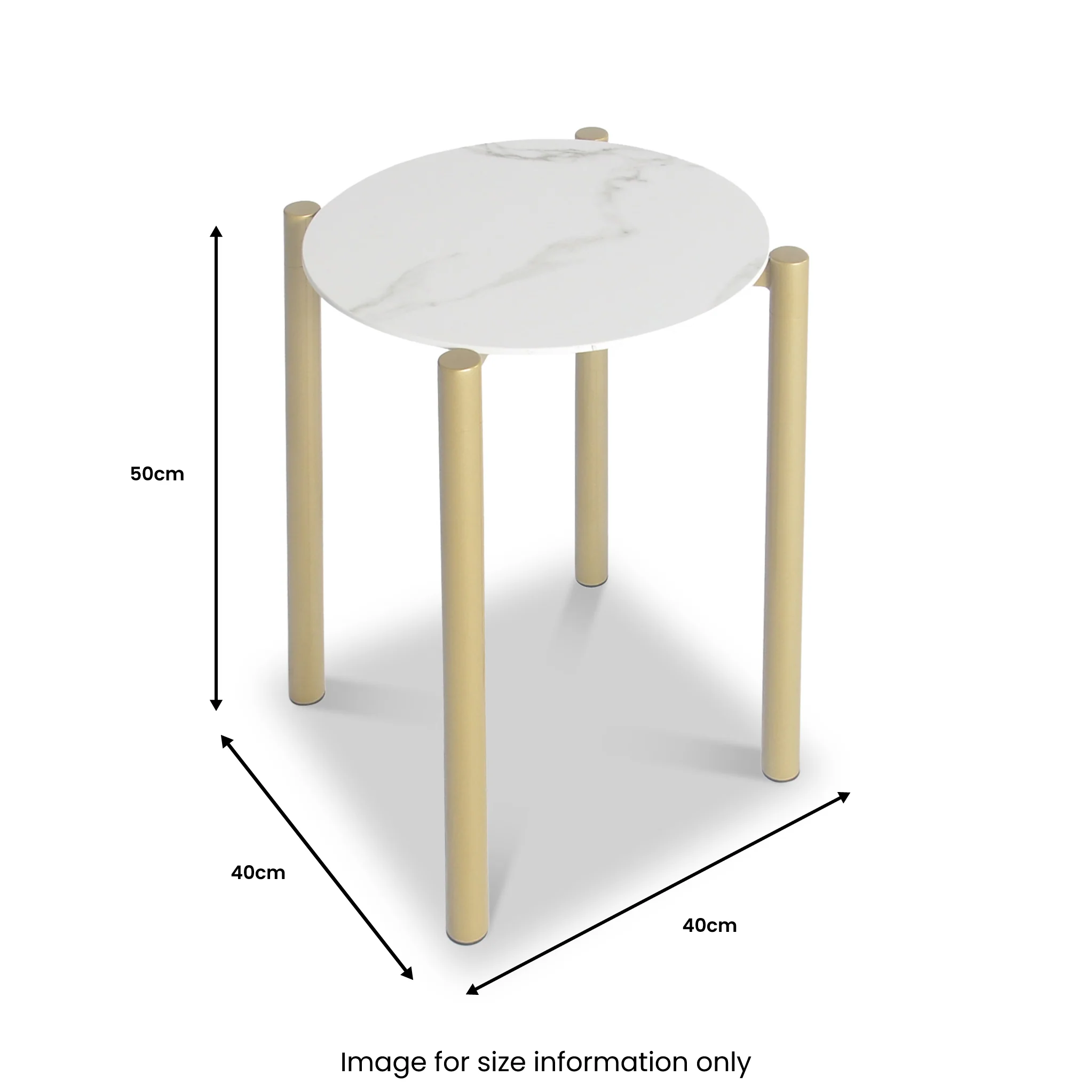 Dalston White & Gold Side Table - Image 3