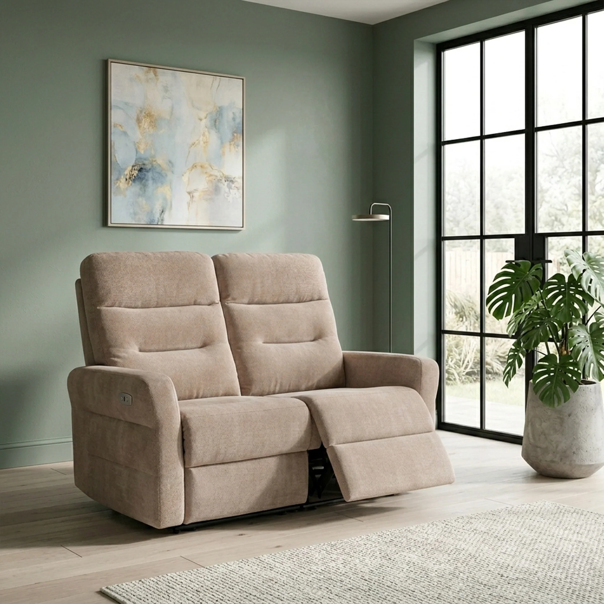 Dalton Fabric Power Reclining 2 Seater Sofa - Image 2