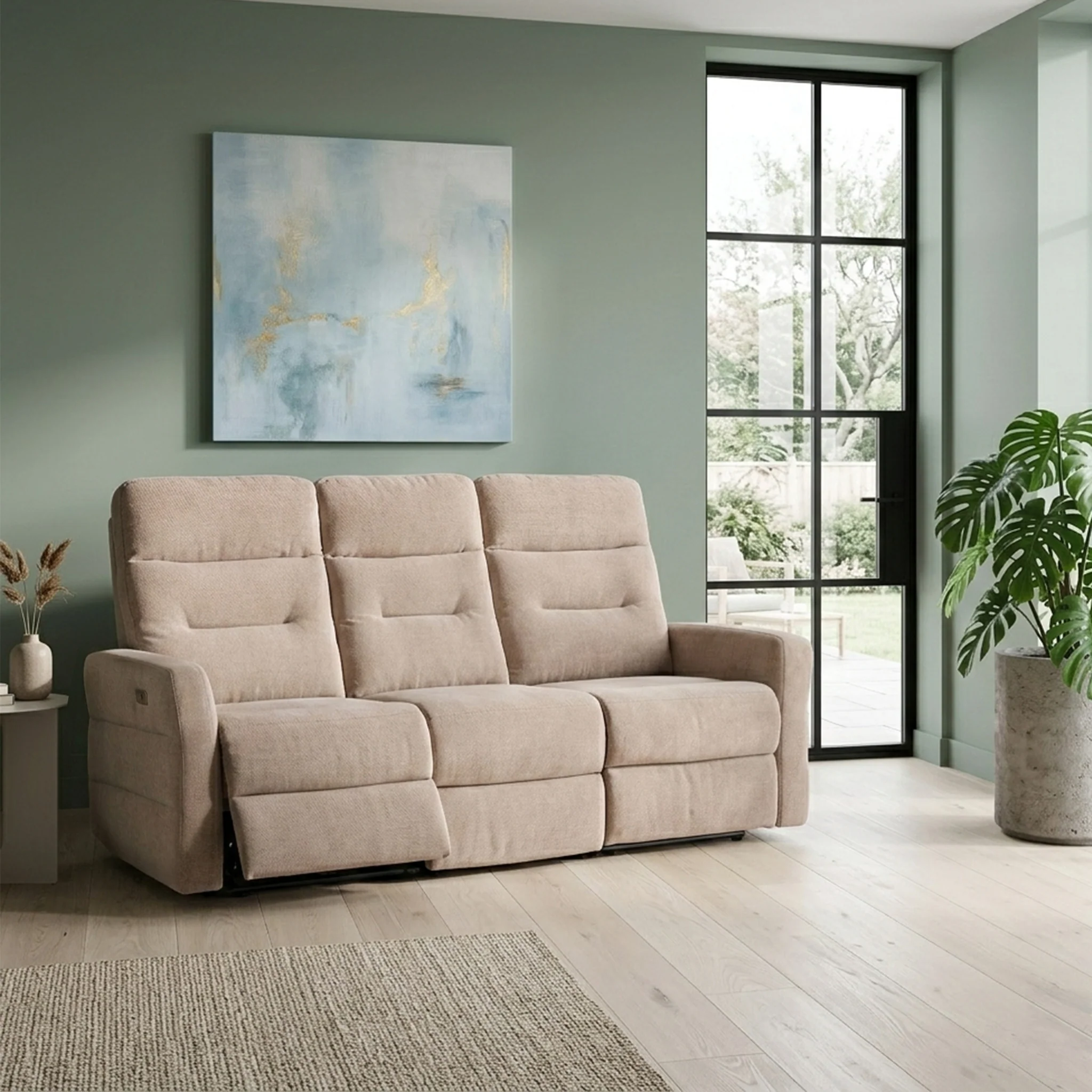 Dalton Fabric Power Reclining 3 Seater Sofa - Image 2
