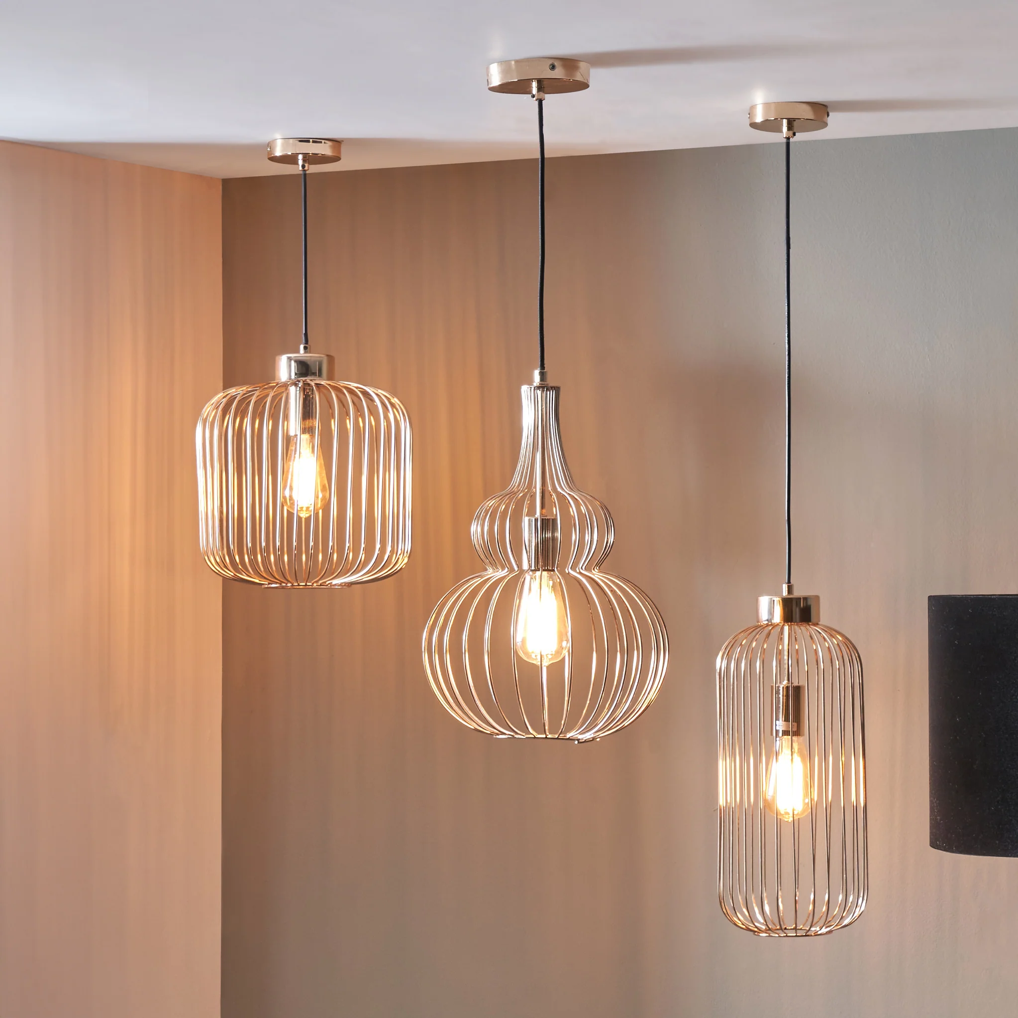 Dania French Gold Metal Wire Pendant - Image 4
