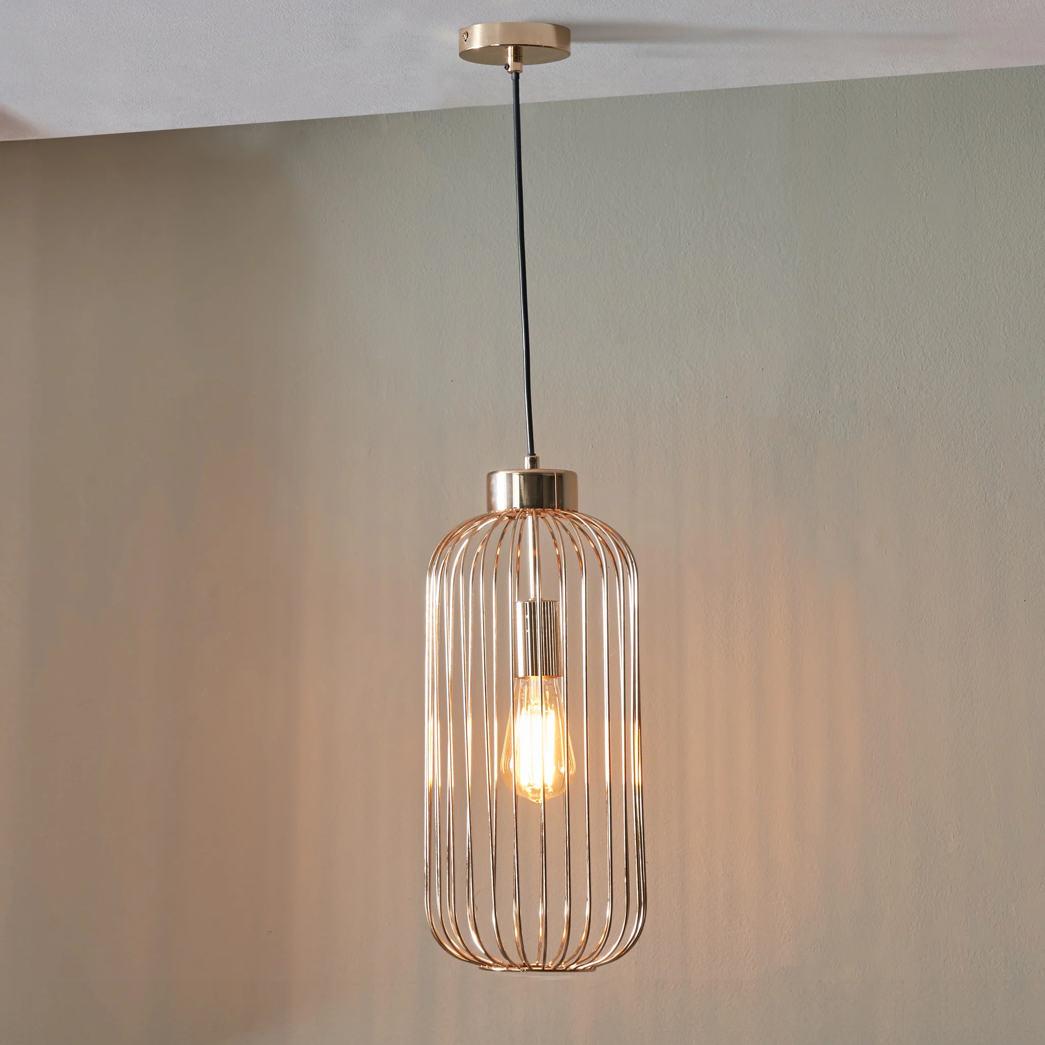 Dania French Gold Metal Wire Tall Pendant - Image 2